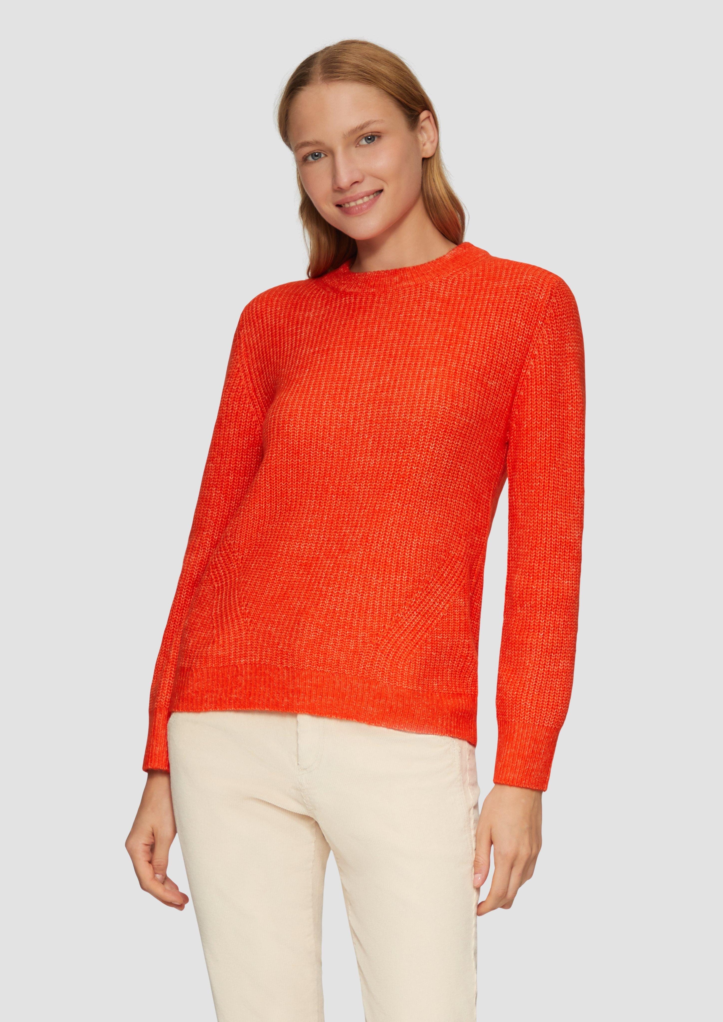 Strickpullover Strickpullover mit Rippdetail und Crew Neck