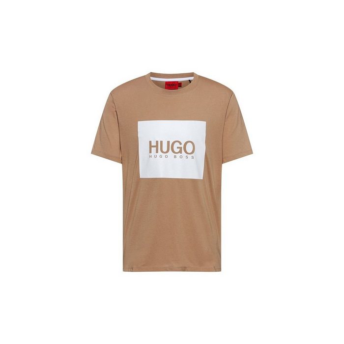 HUGO T-Shirt beige regular (1-tlg)