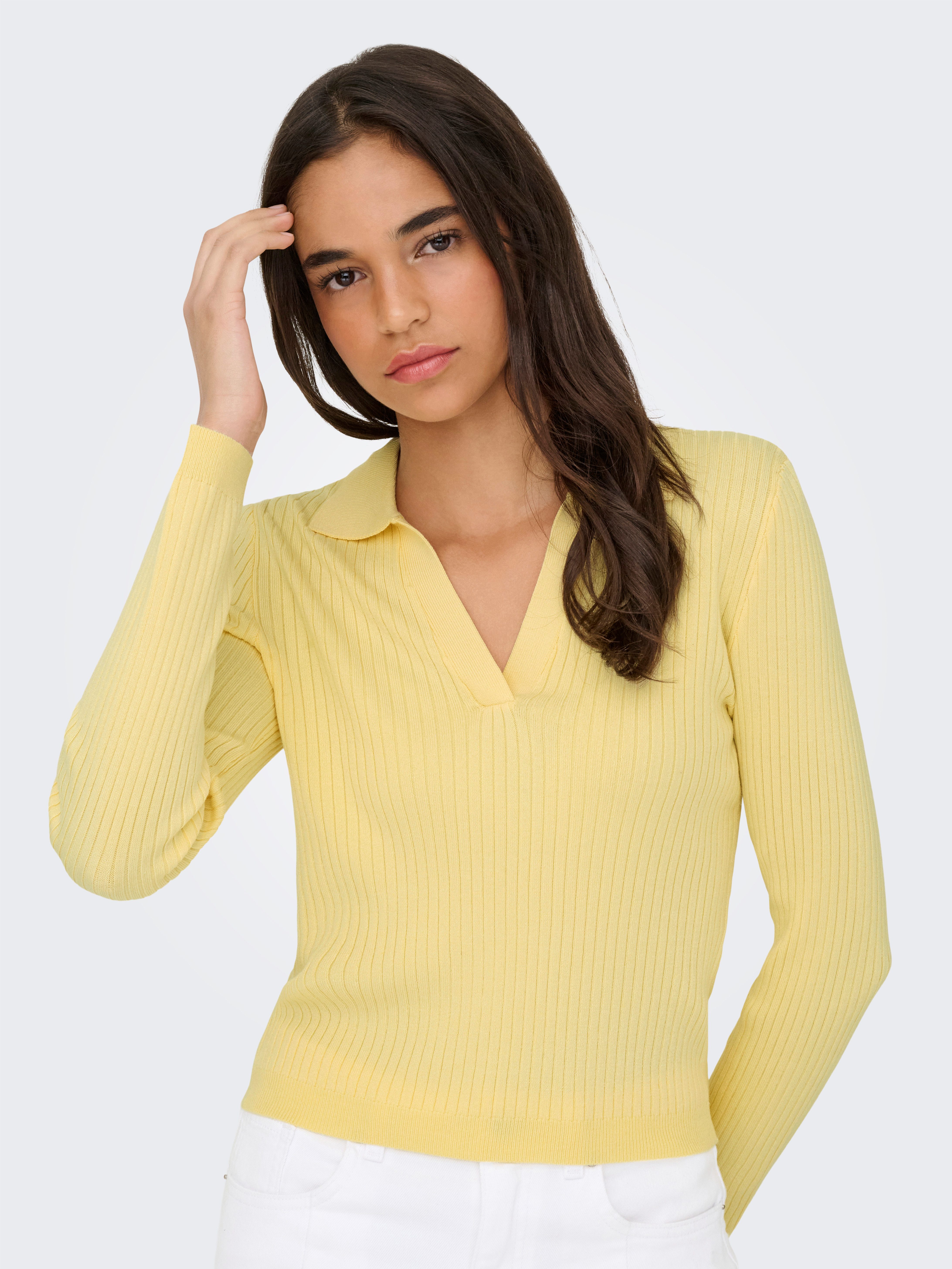 ONLY Polokragenpullover ONLKAYA LS POLO PULLOVER EX KNT Rippstrick günstig online kaufen