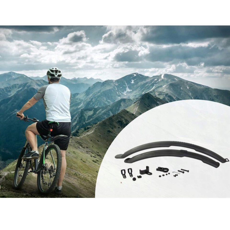 VERK GROUP Schutzblech Fahrrad Schutzblech Set 24‑28 Zoll Spritzschutz vorne hinten (Set, 1 St., je 2 Schutzbleche), Vorne + hinten, universell