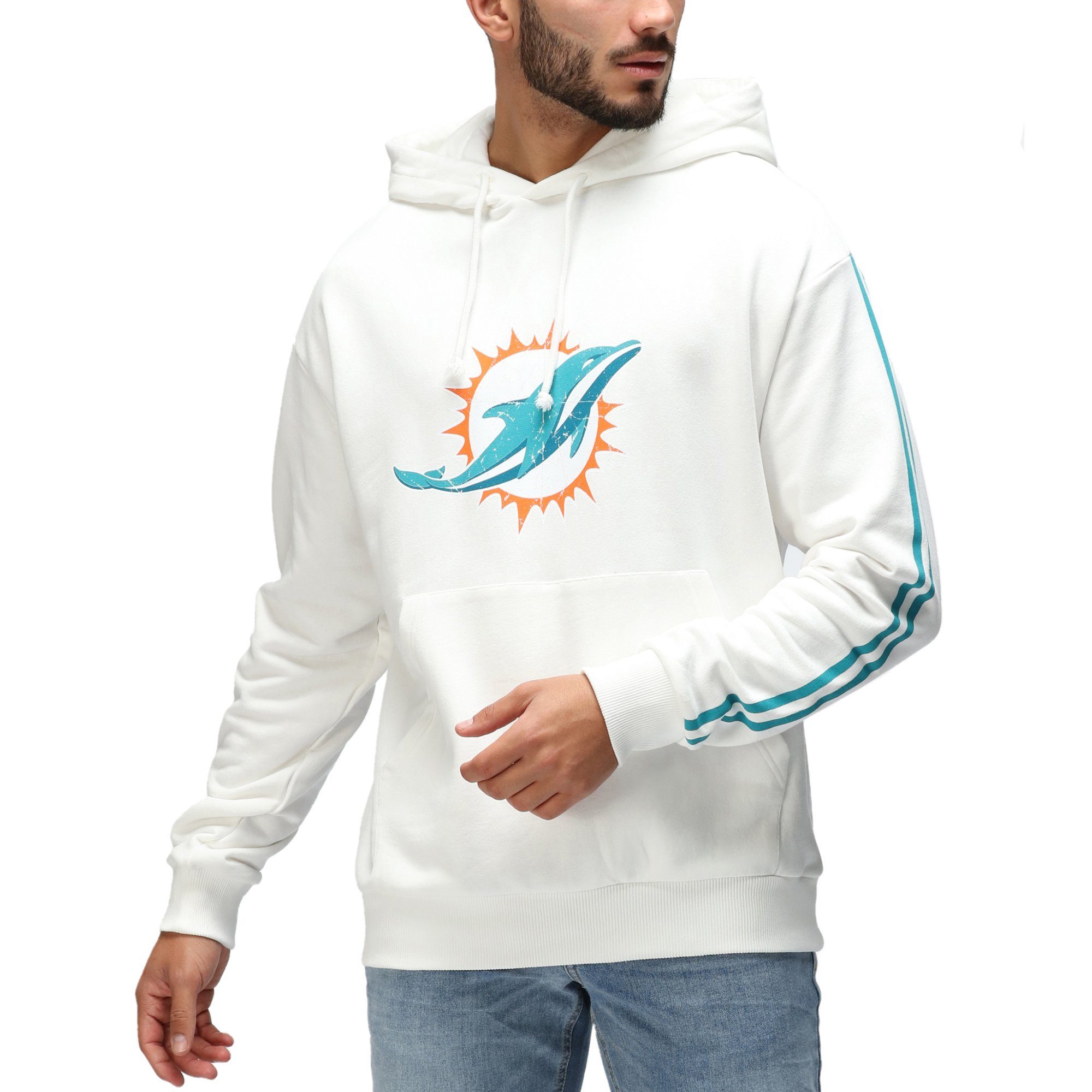 Recovered Kapuzenpullover Re:covered NFL Miami Dolphins ecru