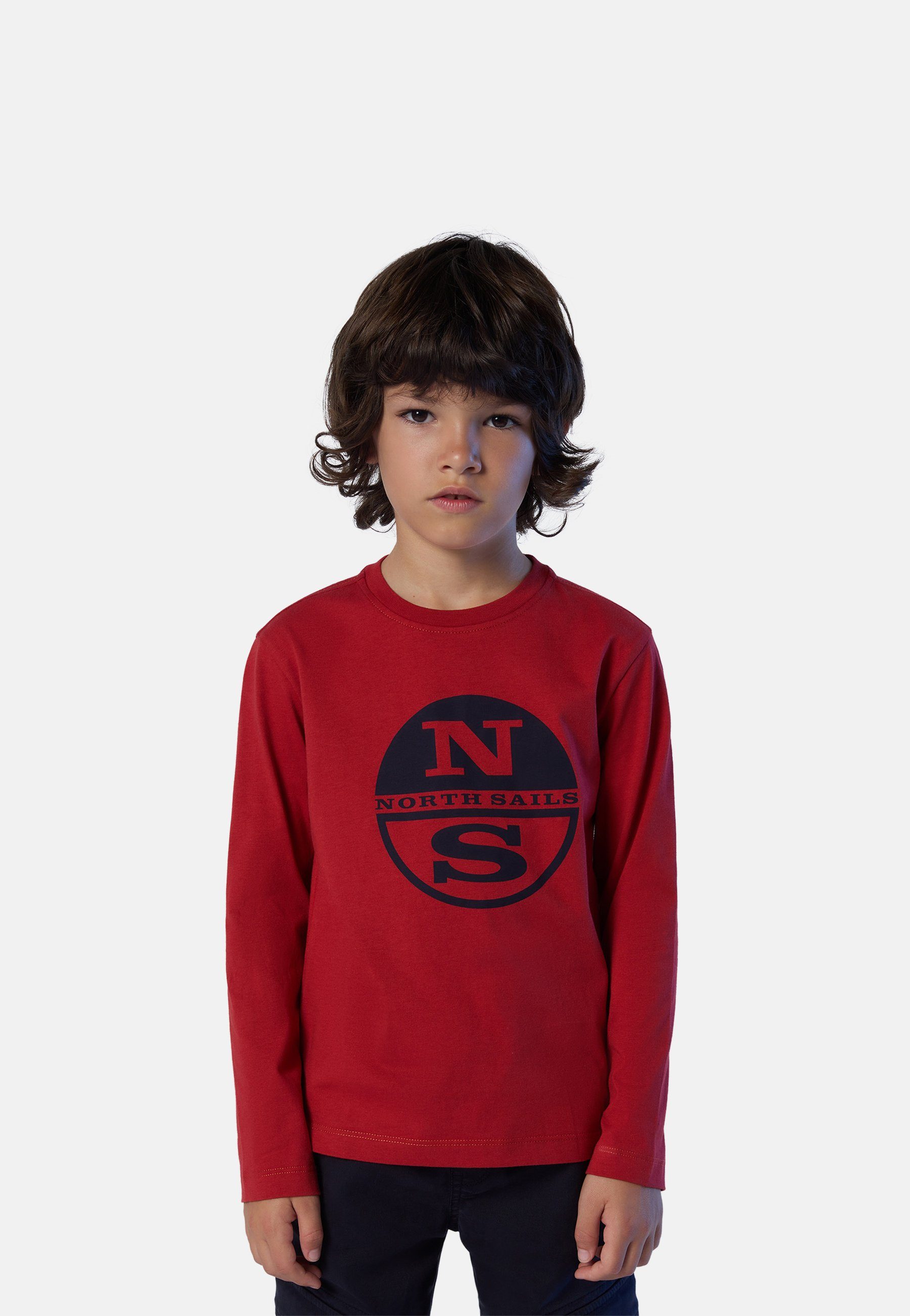 North Sails T-Shirt Langärmeliges Logo-T-Shirt mit klassischem Design