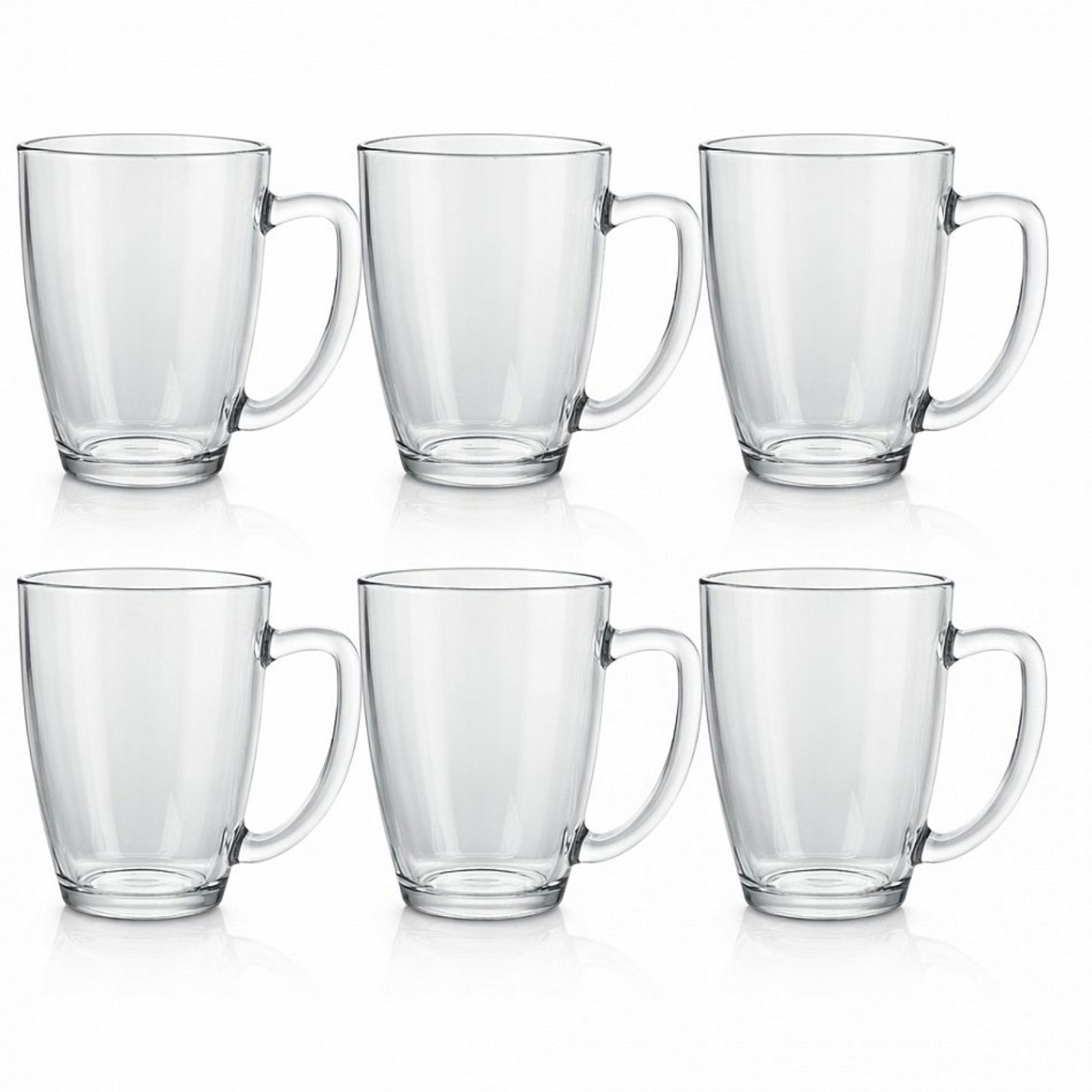 Koopman Tasse Teetasse Kaffeetasse Becher 400ml Transparent 6er Set, 6-tlg., Glas, Glas, 11,5x8cm, mit Henkel, Heißgetränke, Spülmaschinengeeugnet