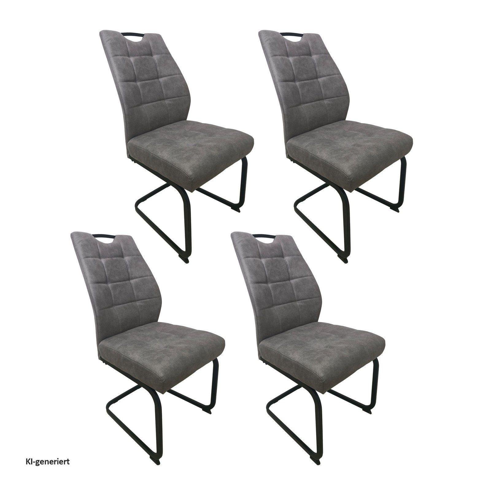 HTI-Living Esszimmerstuhl Modernes 4er Set hellbraune Schwingstühle (Set, 4 St), Esszimmerstuhl Freischwinger – Bild 2 von 2