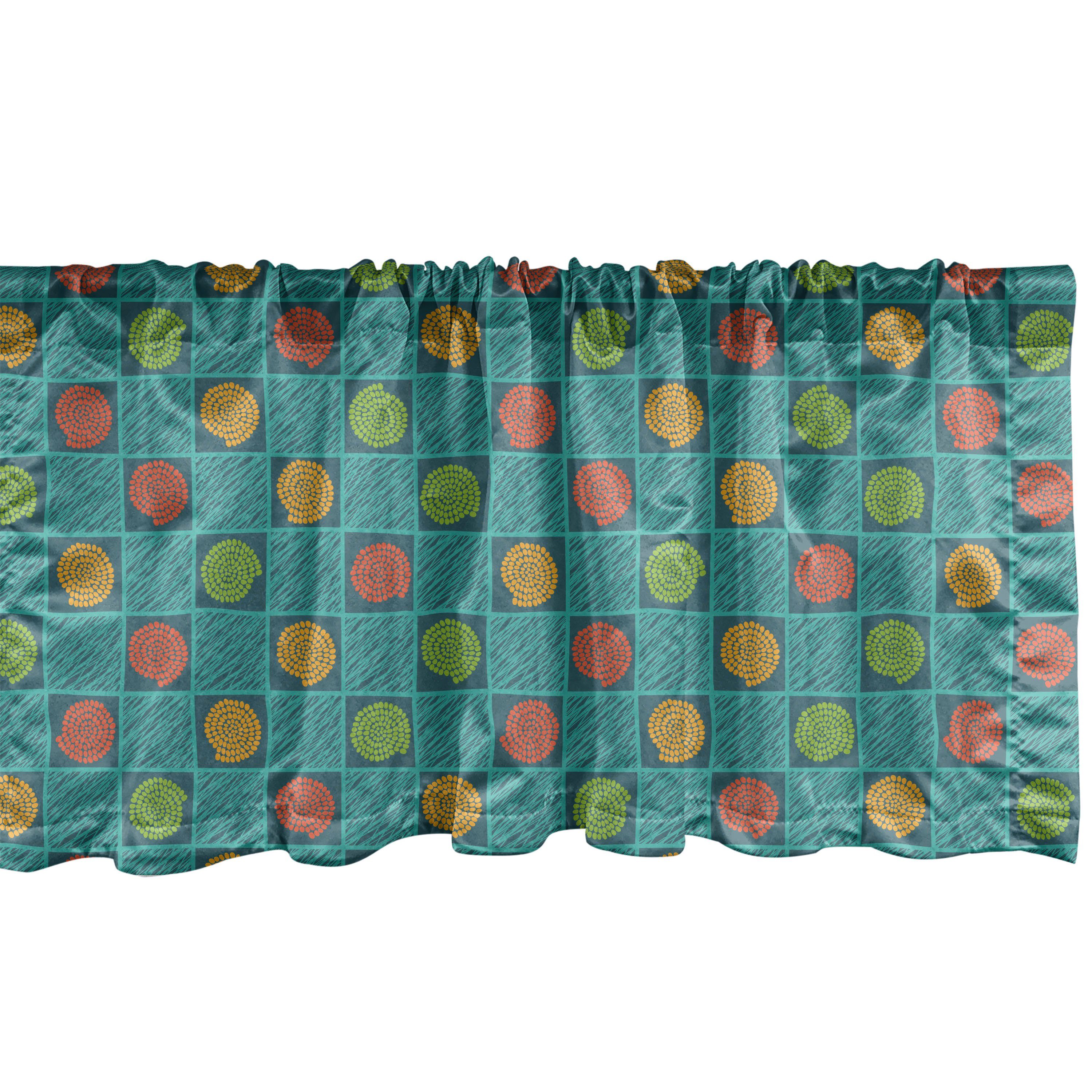 Scheibengardine Vorhang Volant für Küche Inner-Punkte mit Abakuhaus, Stangentasche, Schlafzimmer Microfaser, und Square Dekor Kindisch Box