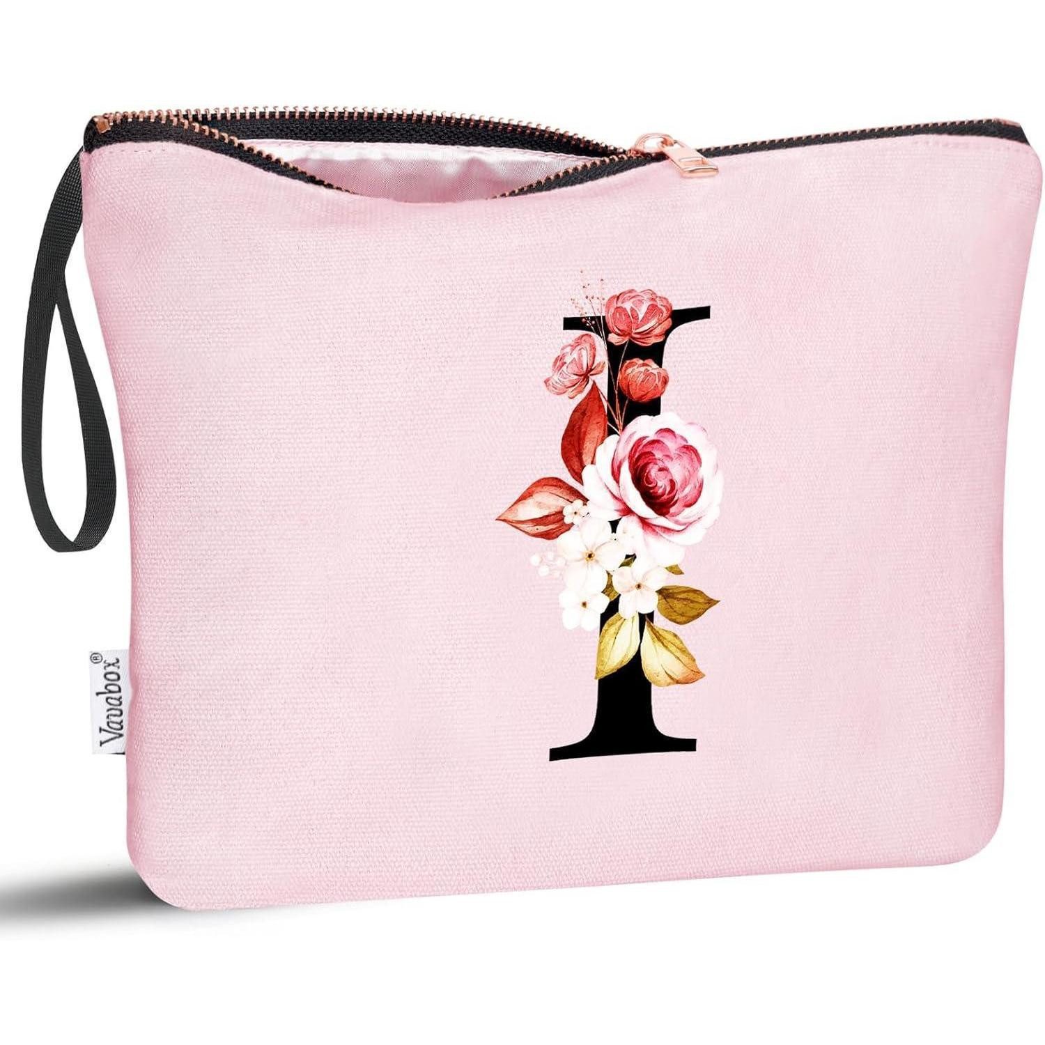 LuxusKollektion Kosmetiktasche Kosmetiktasche Personalisierbar Buchstabe Pink