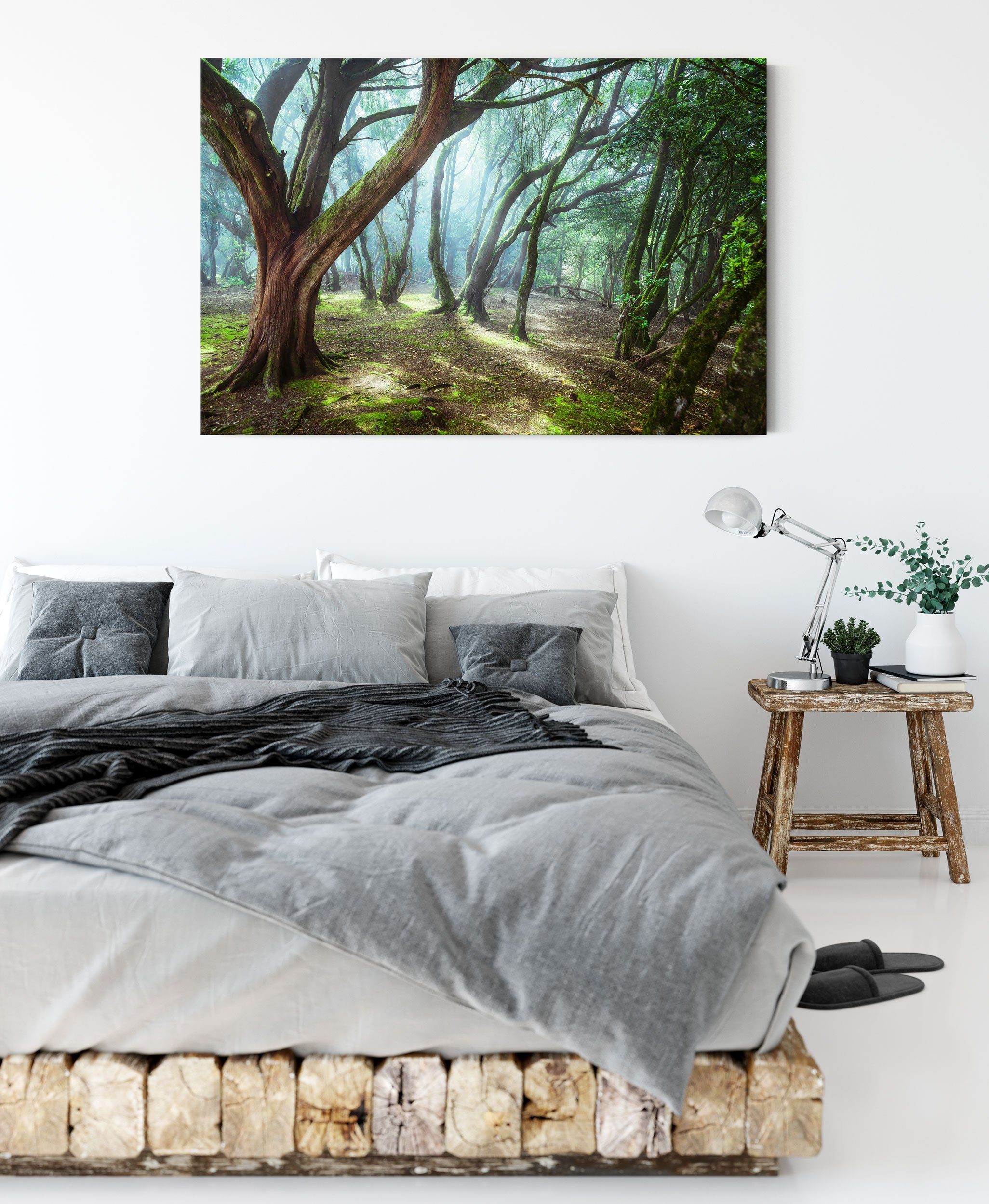 Leinwandbild Wald inkl. Pixxprint bespannt, (1 Leinwandbild Zackenaufhänger St), fertig Wald,