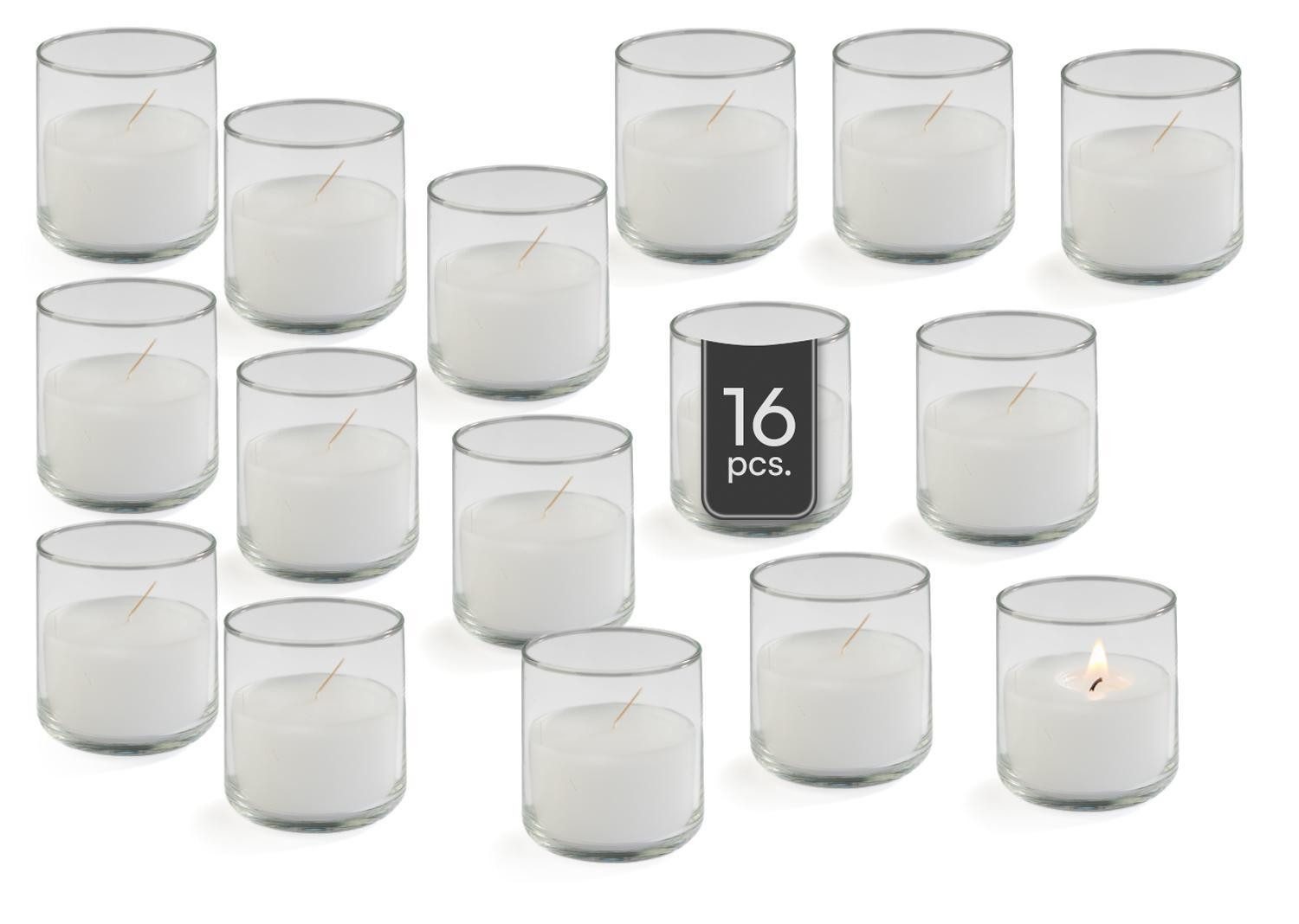 Home4You Teelicht Kerze im Glas 16er Set (Spar-Set)