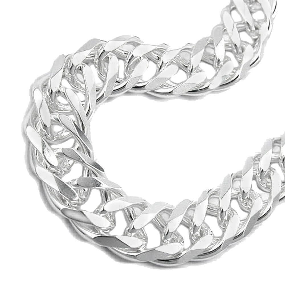 Schmuck Krone Silberarmband Armband, 11mm Doppelpanzer, Silber 925 21cm, Silber 925