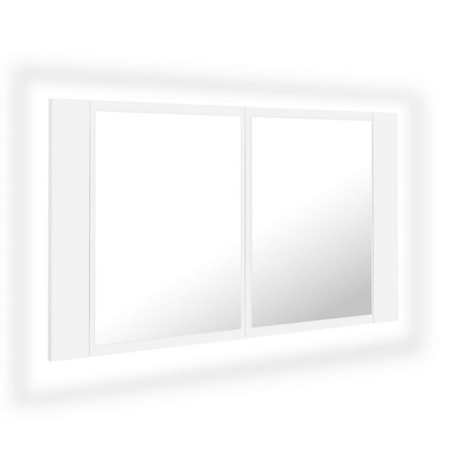 vidaXL Badezimmerspiegelschrank LED-Bad-Spiegelschrank Weiß 80x12x45 cm Acryl (1-St)