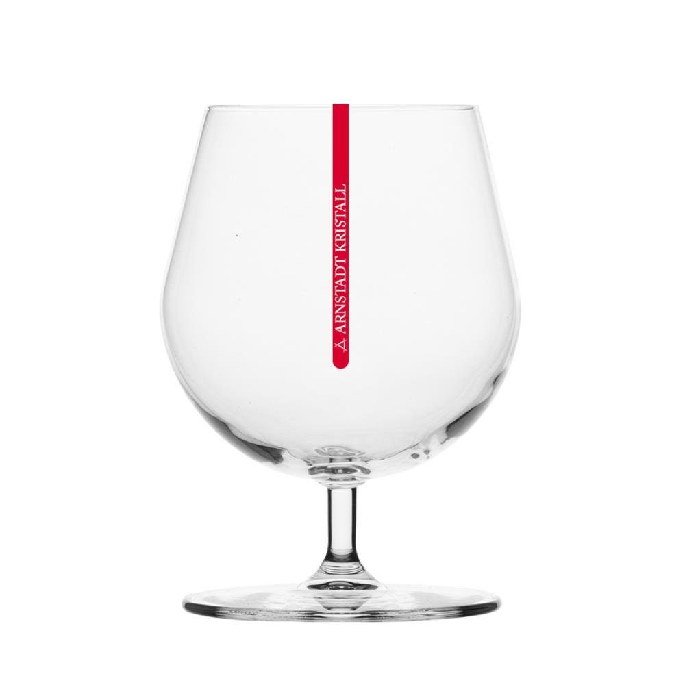 ARNSTADT KRISTALL Cognacglas Cognac Glas Redstripe clear (13,5 cm) - Kristallglas mundgeblasen · ha