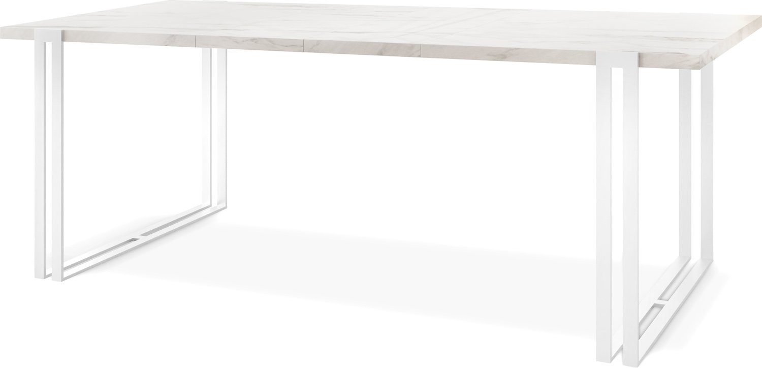 Metallbeinen Glamour Tisch Marmoroptik WFL Loft-Stil Lilo, Ausziehbar Esstisch Weiß im GROUP mit
