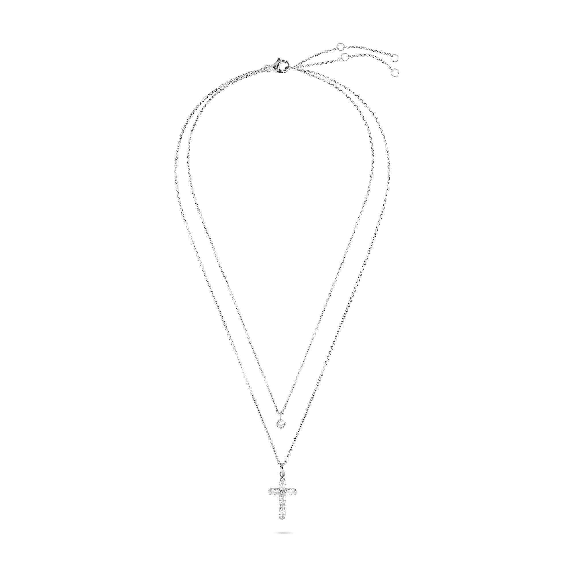 Tamaris Edelstahlketten-Set Cross, Kreuz (Set, 2-tlg), mit Zirkonia (synth)