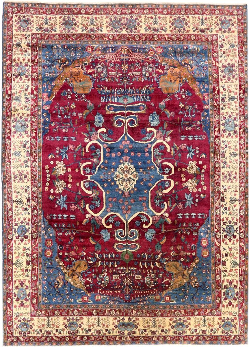 Orientteppich Yazd Antik 255x355 Handgeknüpfter Orientteppich / Perserteppich, Nain Trading, rechteckig, Höhe: 12 mm