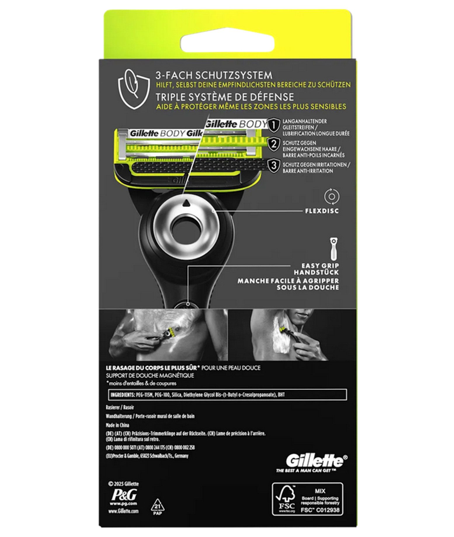 Gillette Nassrasierer Labs Body, 2-tlg.