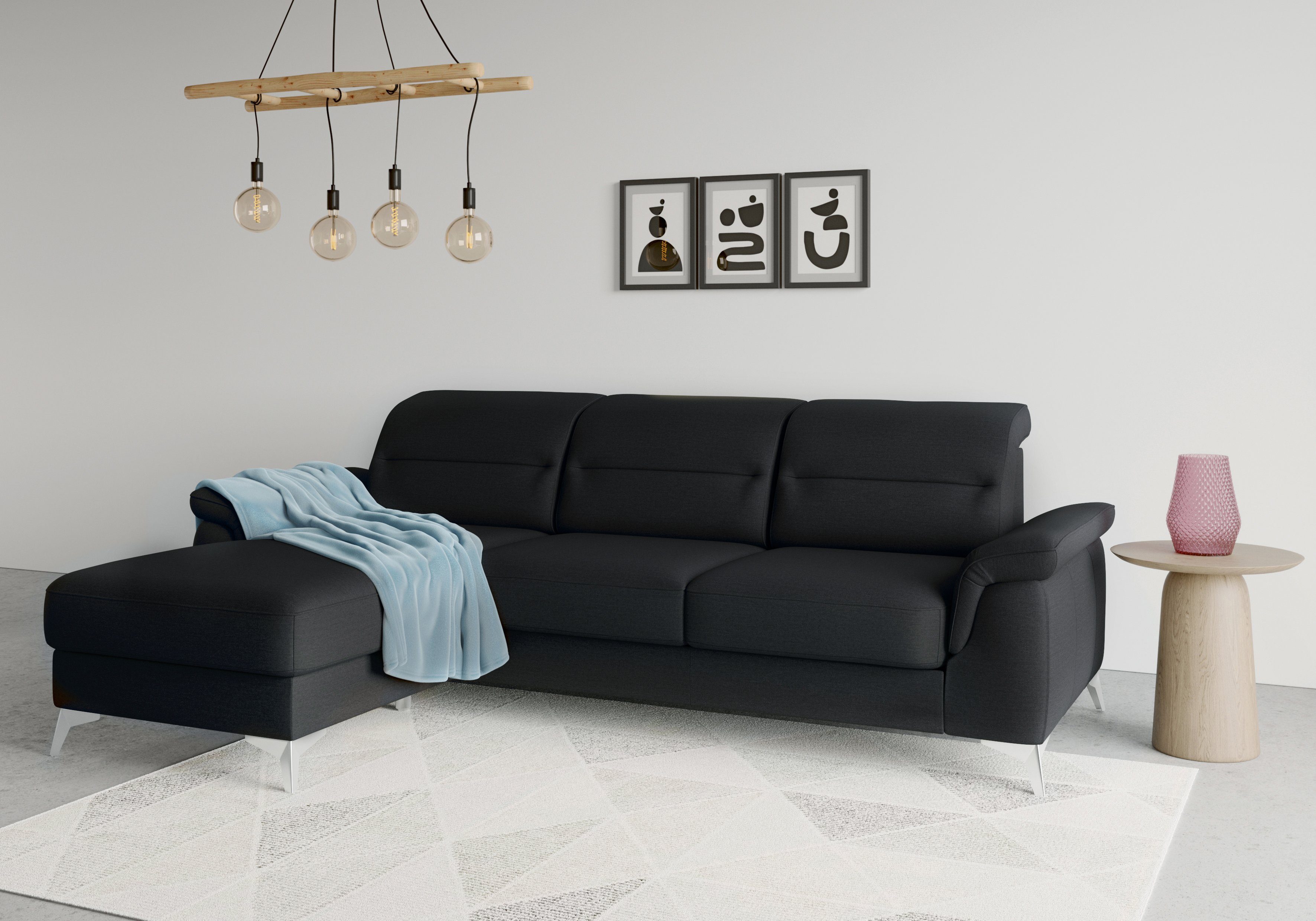 Kopfteilverstellung sit&more und optinal Ecksofa mit Armteilfunktion Recamiere, Sinatra, mit