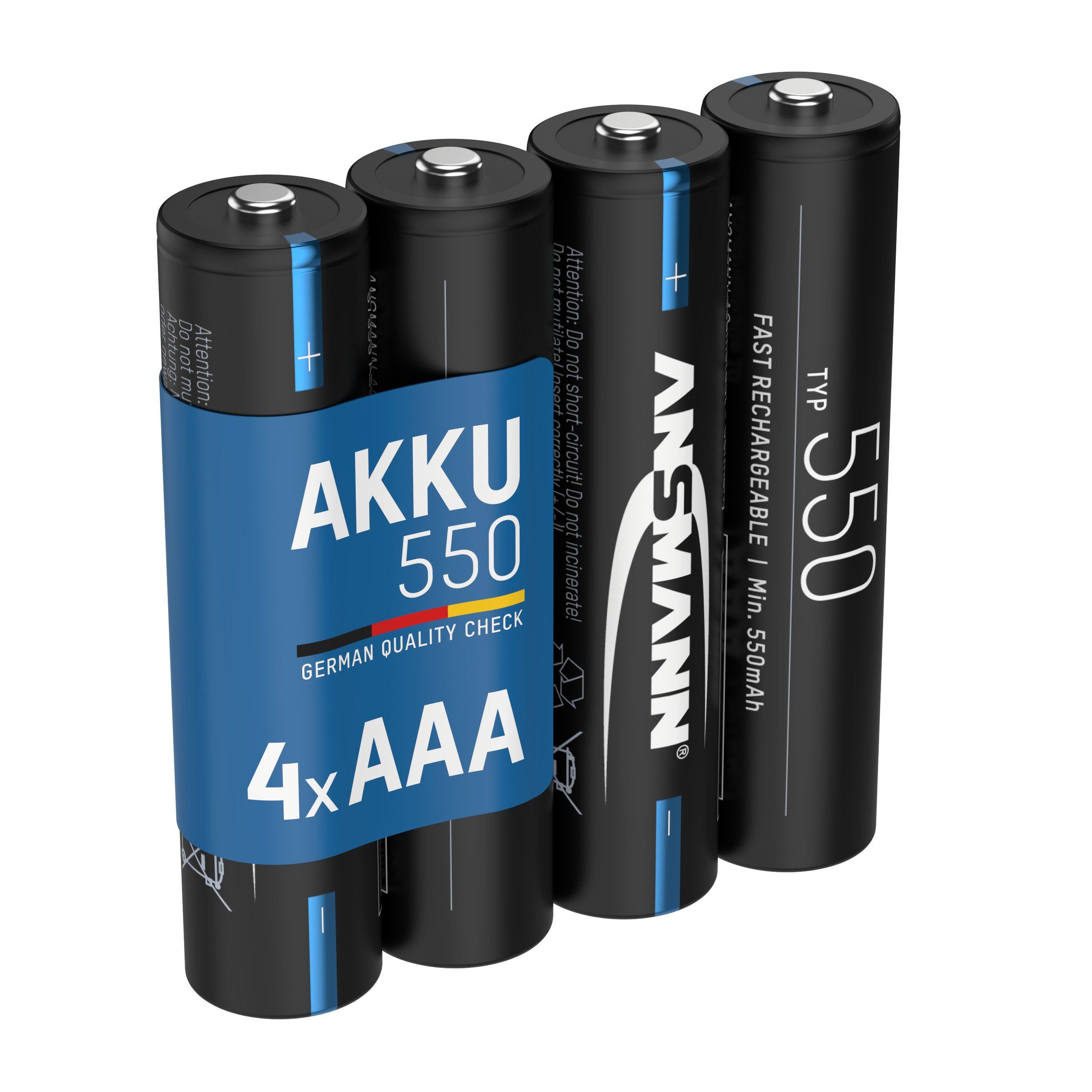 ANSMANN AG Akku Micro AAA, 550mAh NI-MH 1,2V, 4 Stück Akku 550 mAh (1.2 V)