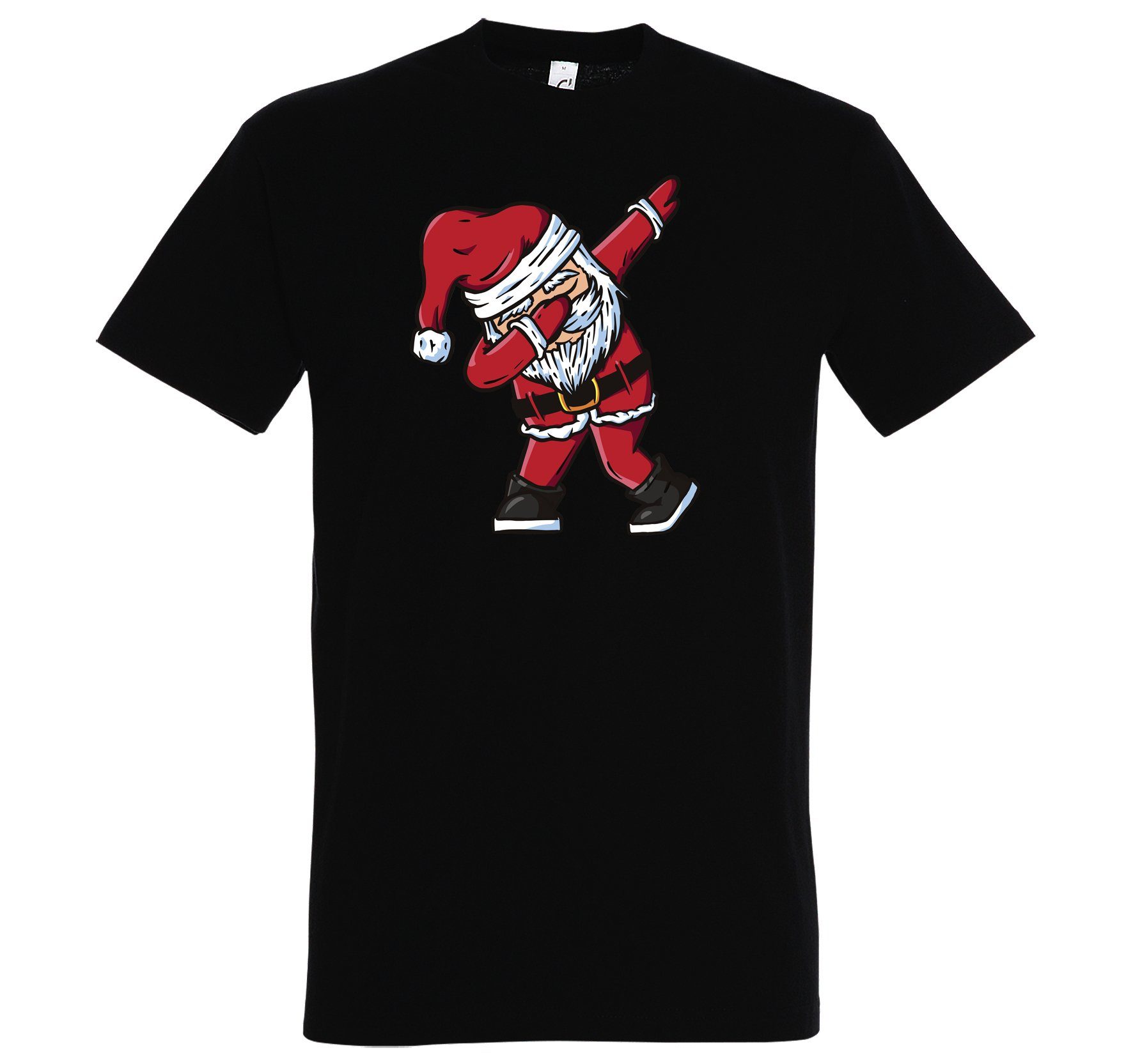 Youth Designz T-Shirt Dabbing Santa Herren Shirt mit modischem Frontprint Schwarz