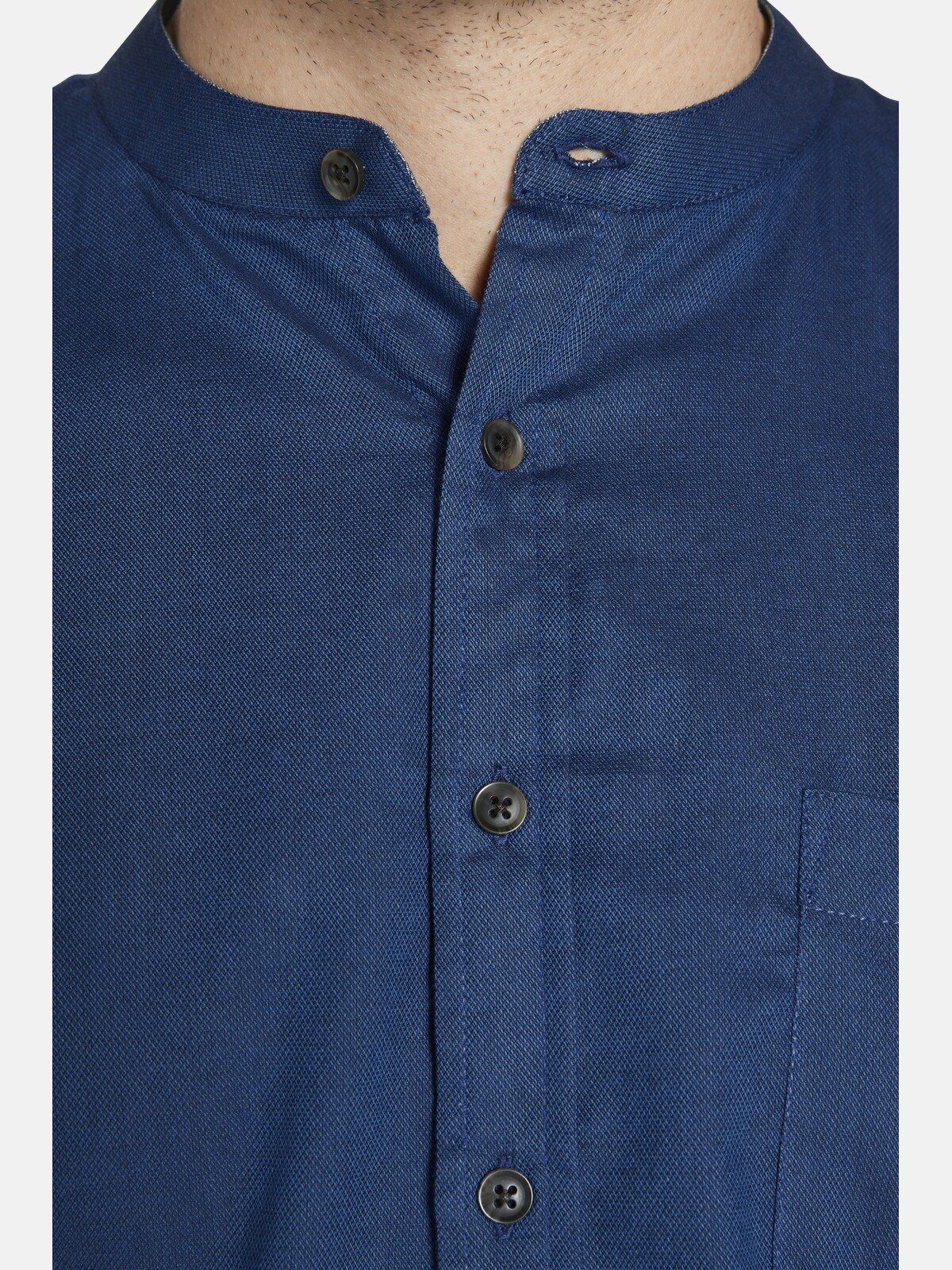 Charles EARL ALEC Strukturware dunkelblau Langarmhemd aus eleganter Colby
