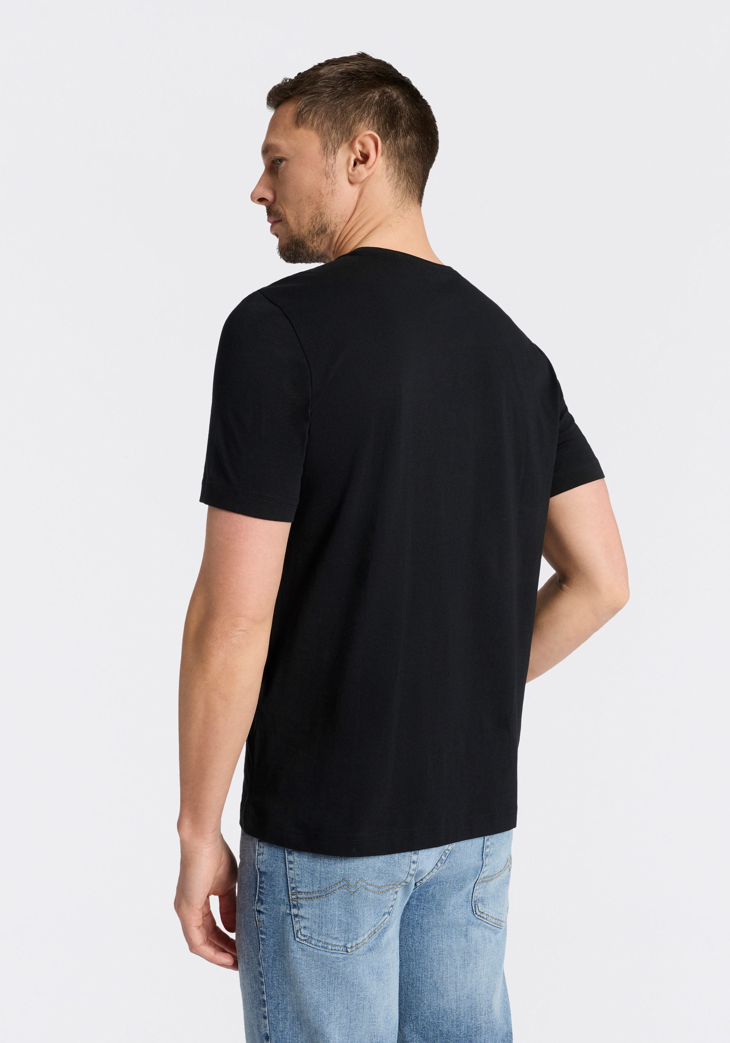 MUSTANG Rundhalsshirt Alex Logoprint uni mit Logoprint auf der Brust