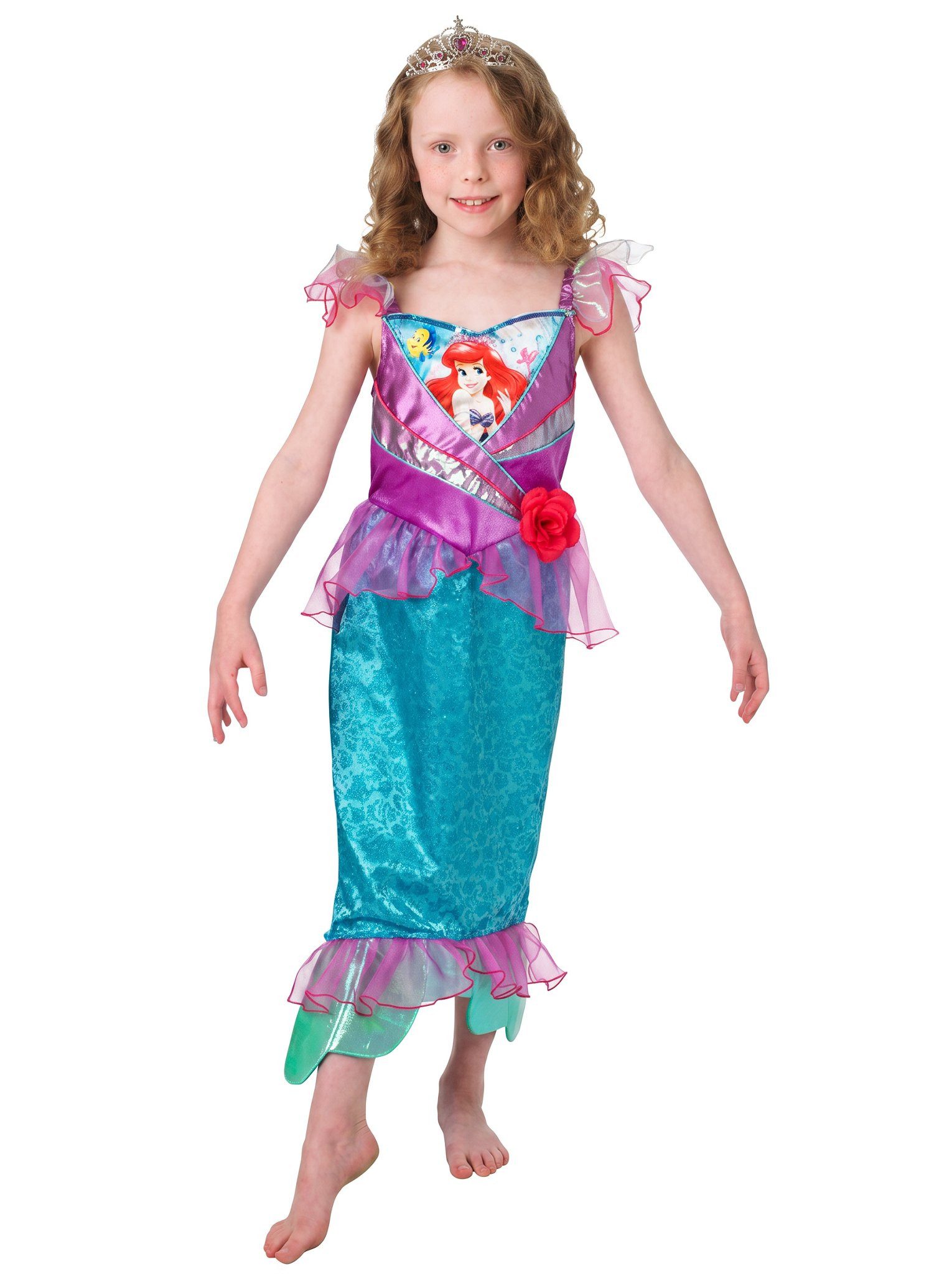 Rubie´s Prinzessin-Kostüm Disney Prinzessin Arielle Glanzkostüm für Kinder, Klassische Märchenprinzessin aus dem Disney Universum