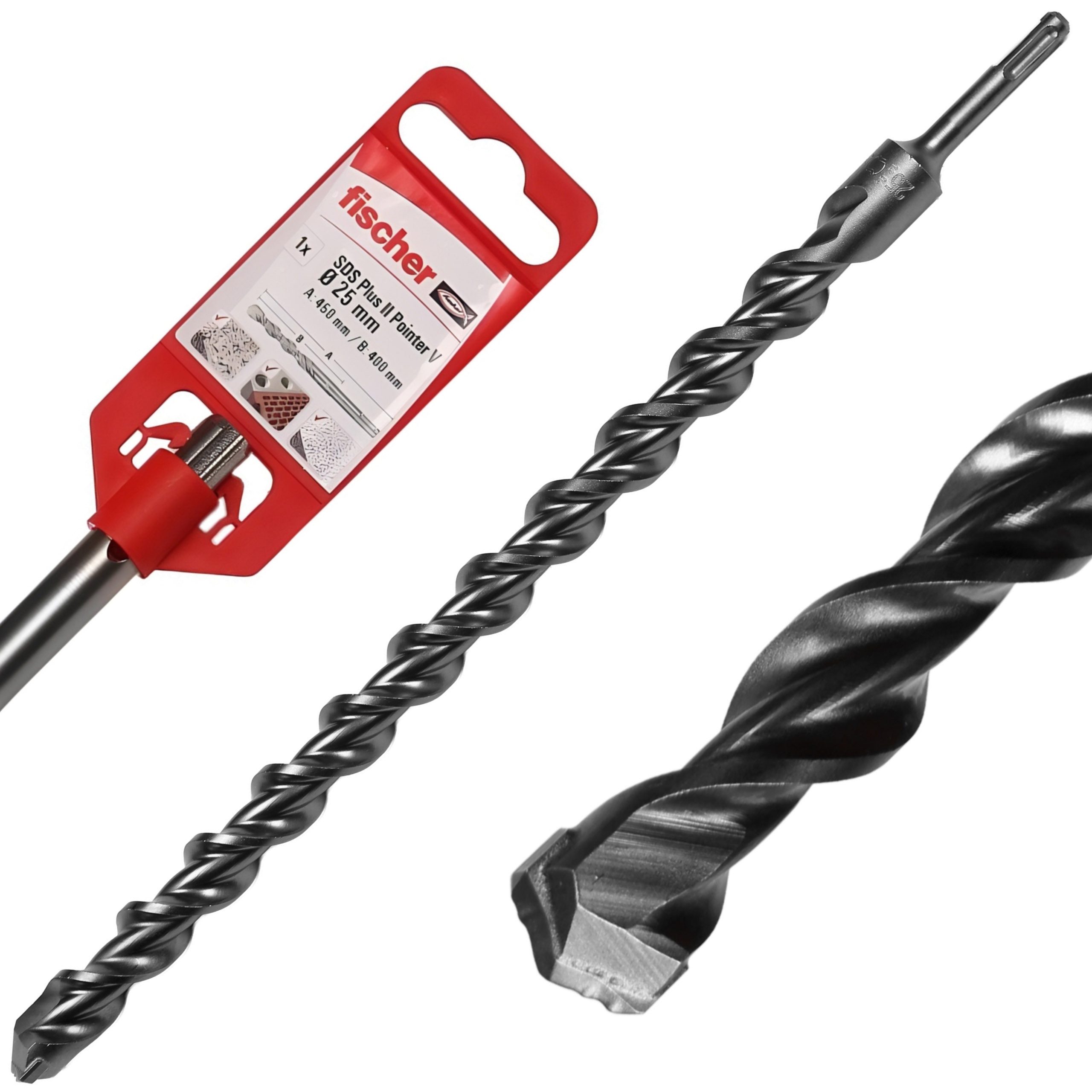 fischer Senkschraube Fischer SDS Plus II Pointer Betonbohrer 25 × 400 / 450 mm