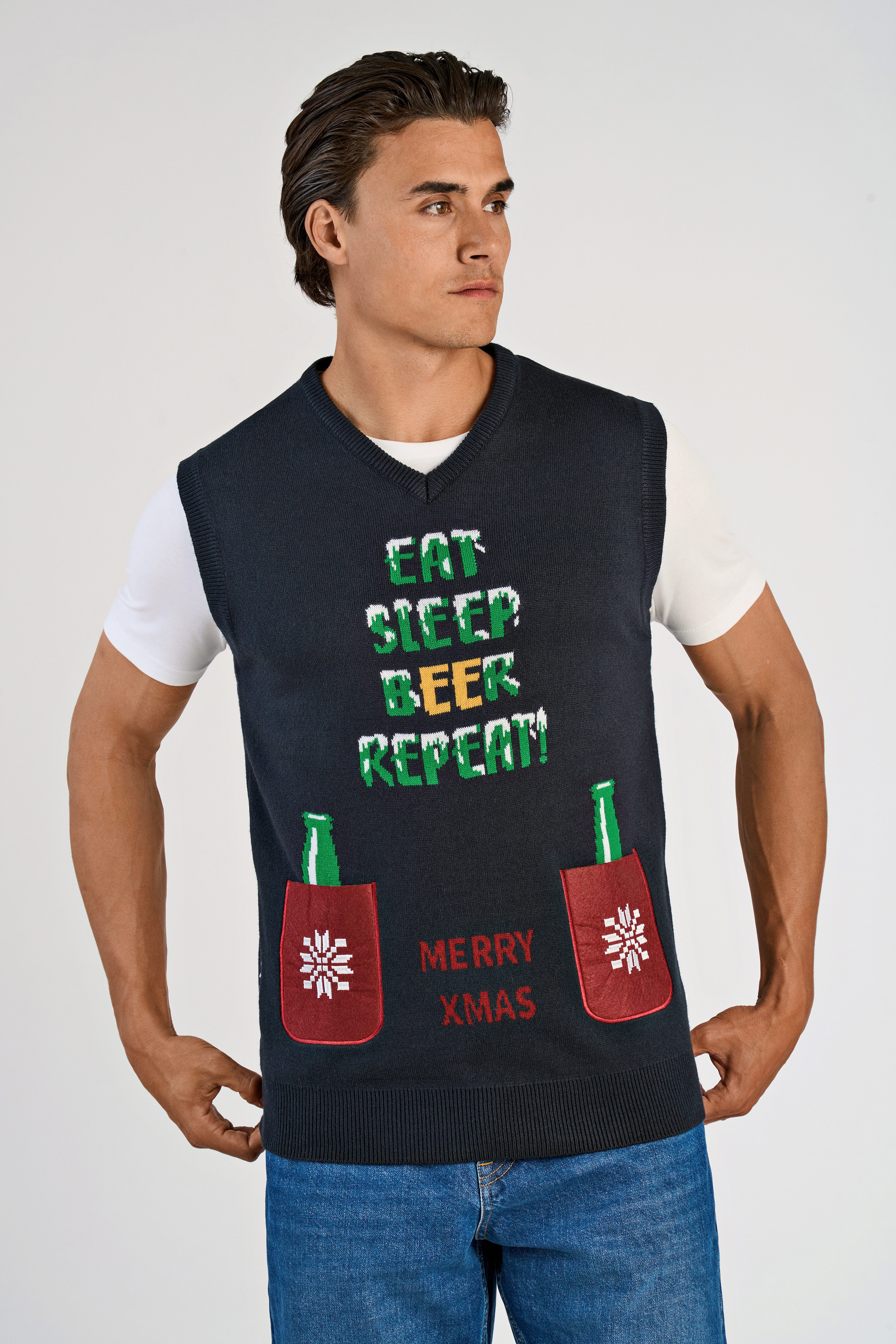 LINDBERGH С коротким рукавом mit weihnachtlichem Intarsien Muster