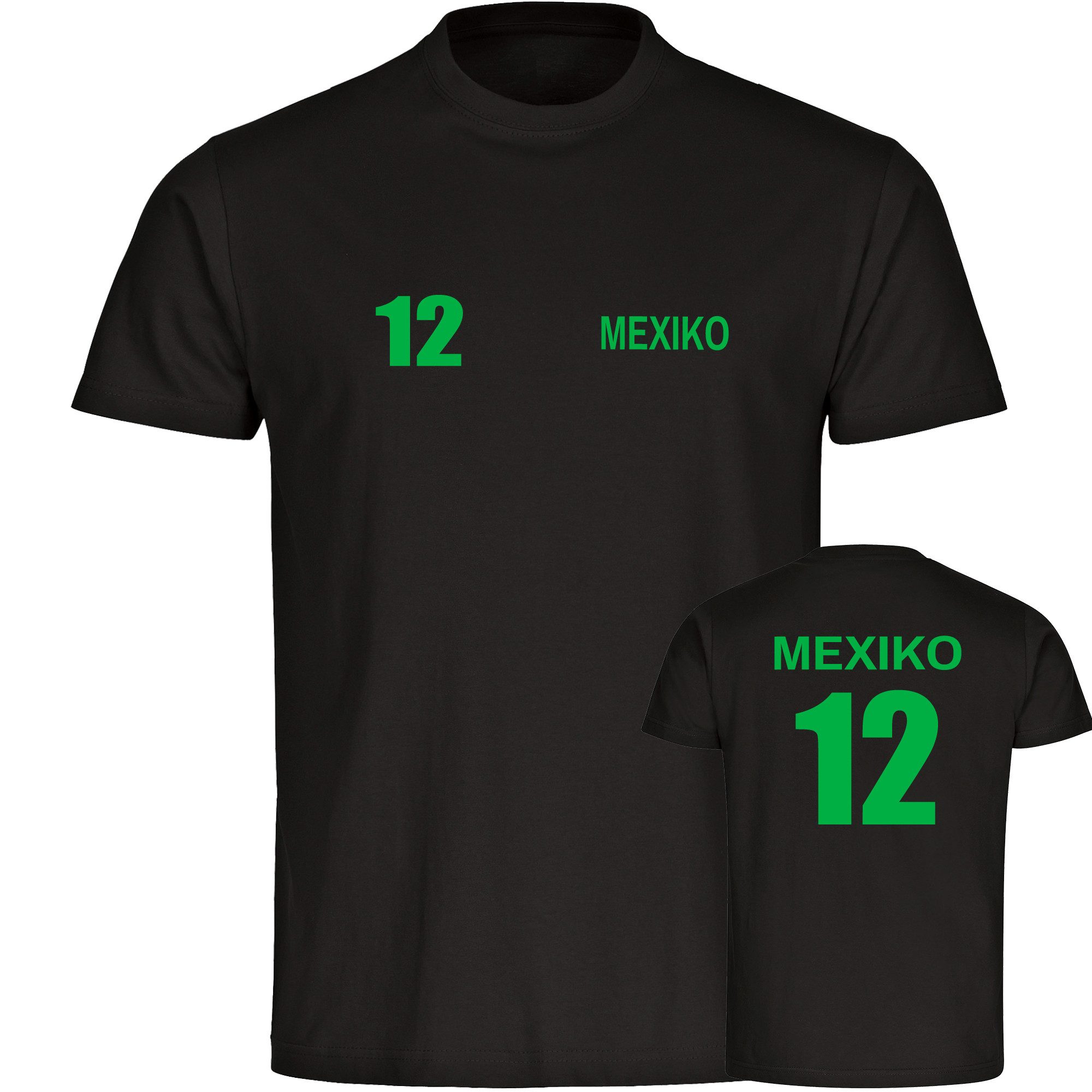 multifanshop T-Shirt Herren Mexiko - Trikot Nummer 12 - Männer