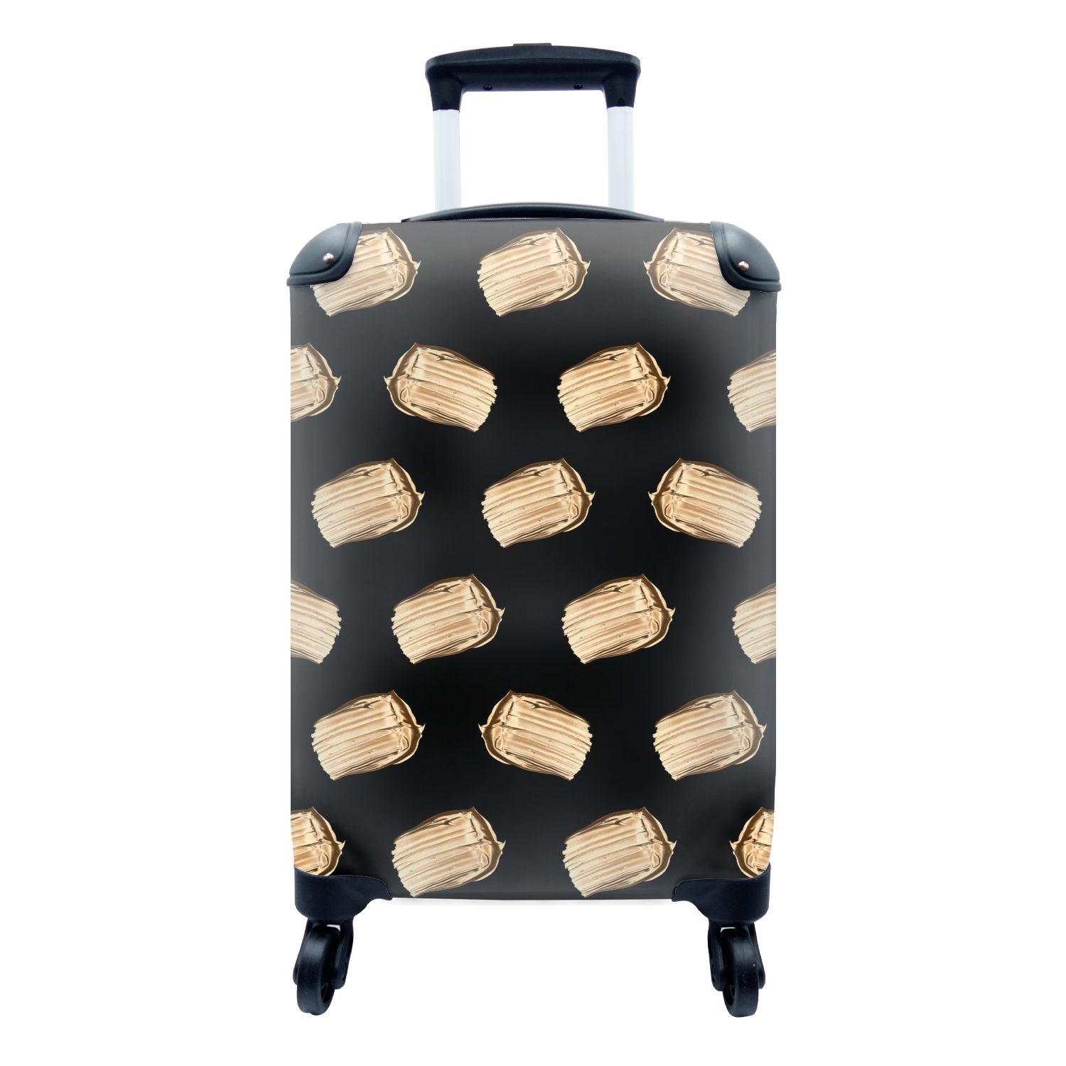 MuchoWow Handgepäckkoffer Farbe - Gold - Muster, 4 Rollen, Reisetasche mit rollen, Handgepäck für Ferien, Trolley, Reisekoffer