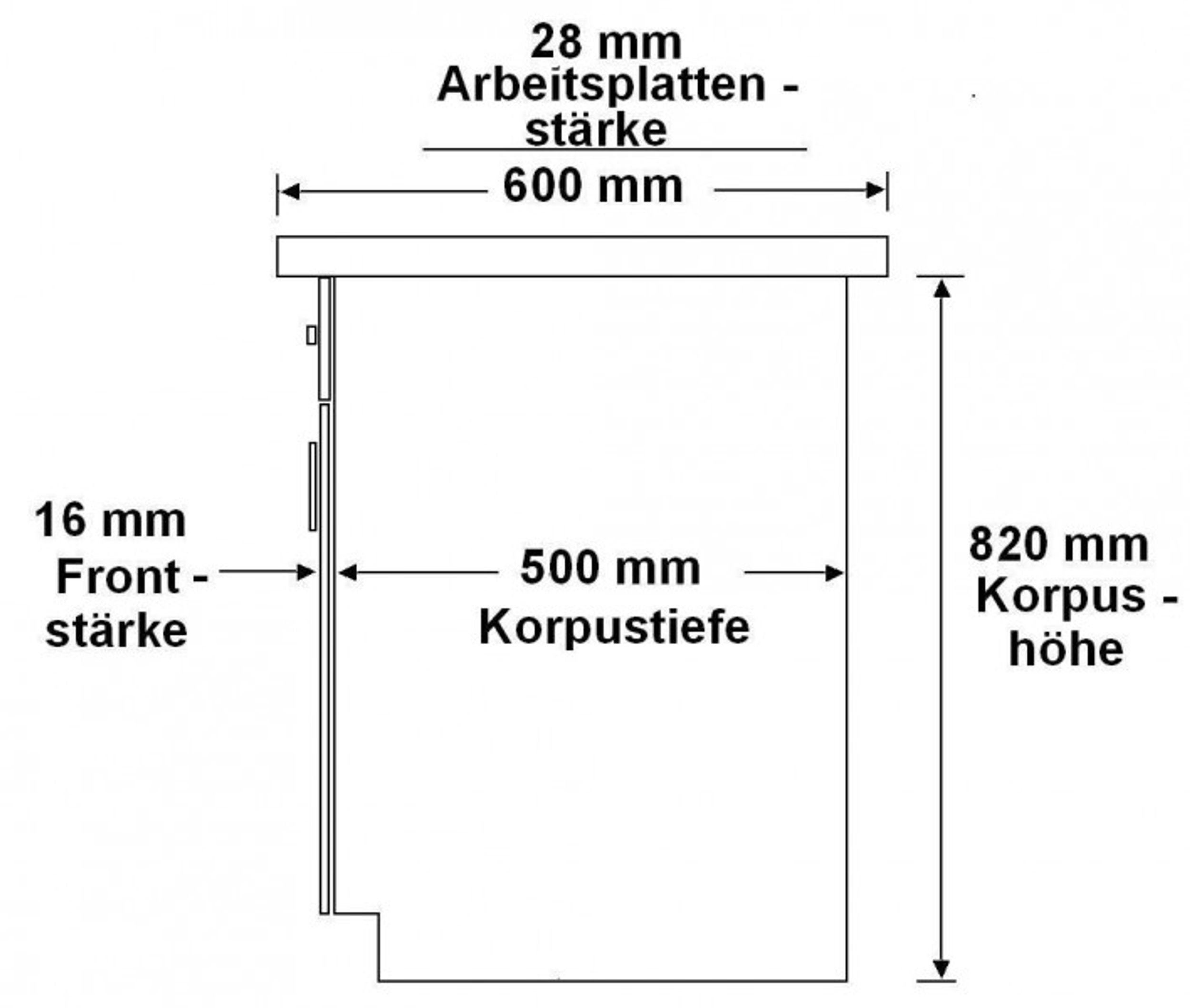 Weiss Herdumbauschrank 60 Schwarz Küchenzeile OMEGA Küchen-Preisbombe Herdunterschrank Küche Küchenblock