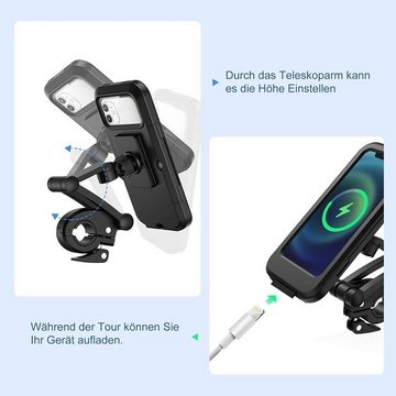 HYTIREBY Handyhalter für Fahrrad Motorrad Handy-Halterung, (wasserdichter mit Touchscreen, für Samsung/Huawei/Apple)