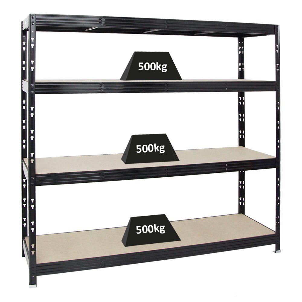 PROREGAL® Schwerlastregal Steckregal Profi-Weitspannregal RHINO bis zu 500kg Fachlast, Stabiles Garagenregal Kellerregal Lastenregal Lagerregal Steckregal