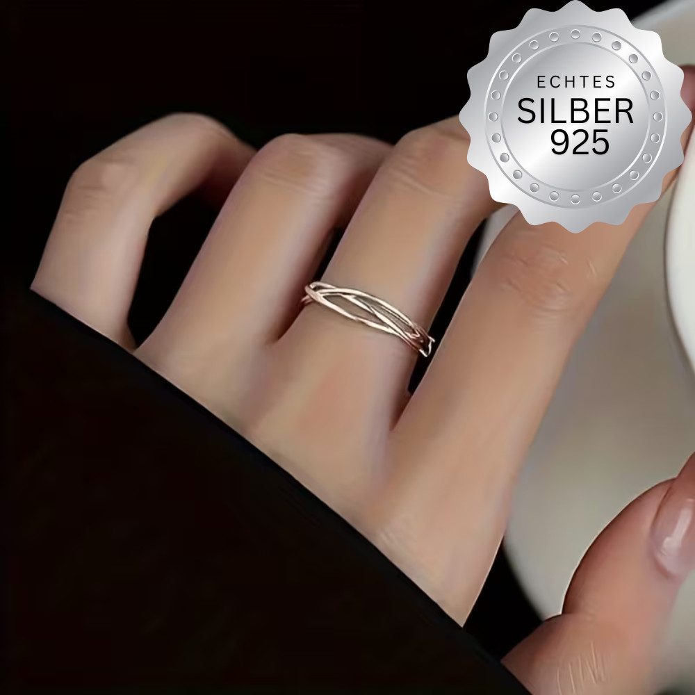 XCOAST Fingerring 925 Sterling Silber Damenring – Triline Design, Verstellb günstig online kaufen