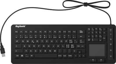KEYSONIC »Keysonic KSK-6231 INEL - Wasserdichte Silikontastatur mit Touchpad« Tastatur