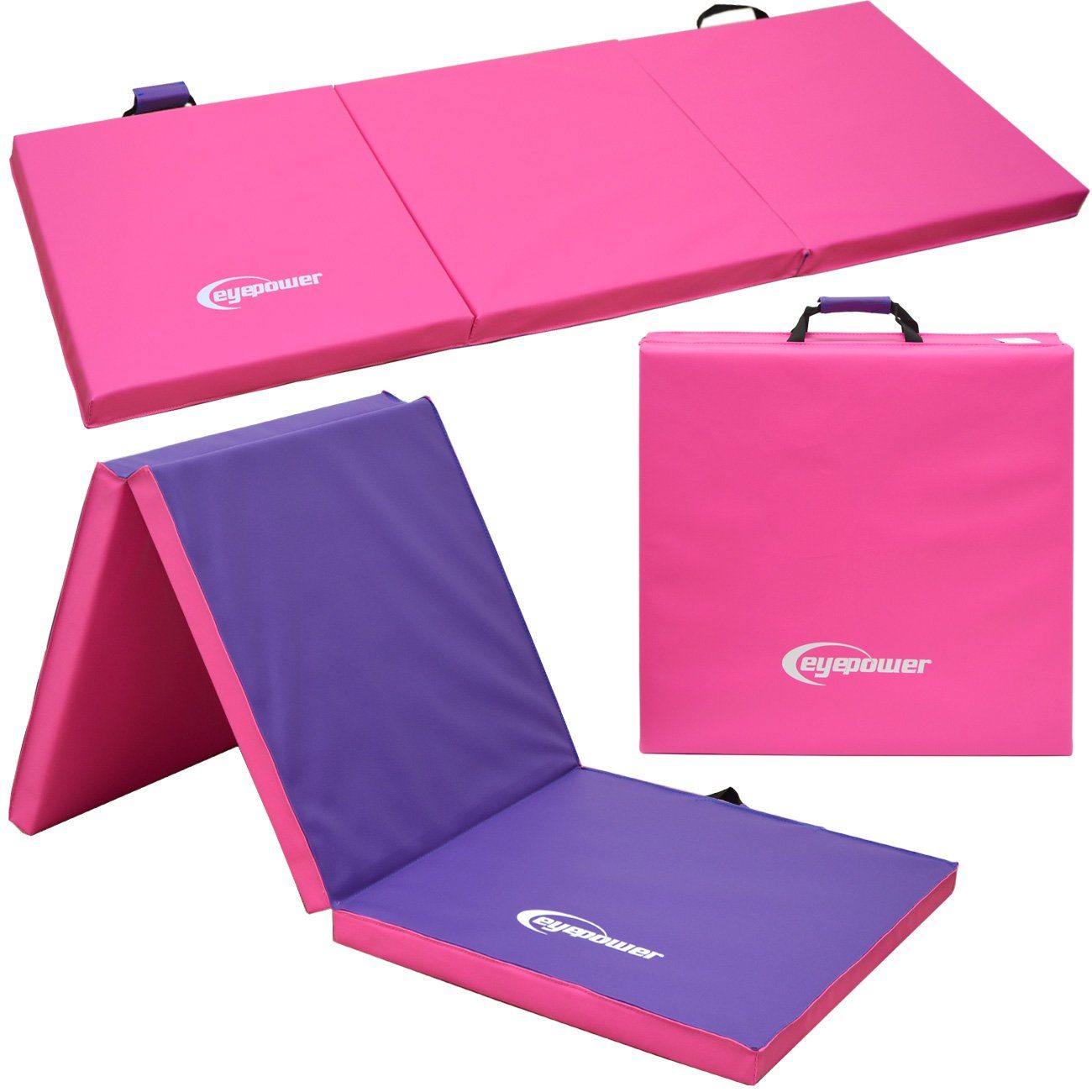 eyepower Fitnessmatte XL Gymnastikmatte Sport-, Turn- und Bodenmatte, Weichbodenmatte pink