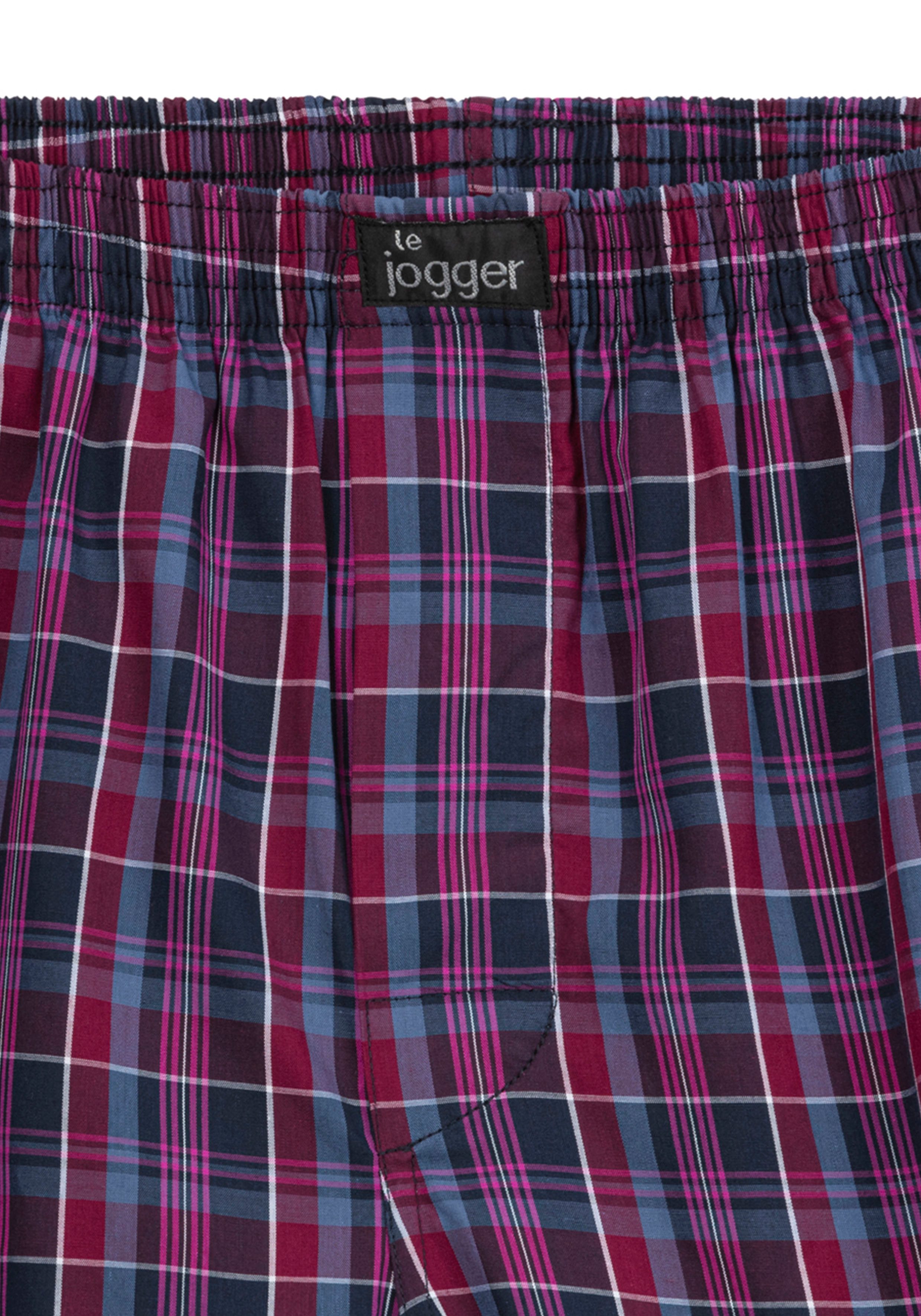 le jogger® Webboxer (Packung, 3-St) aus reiner Baumwolle