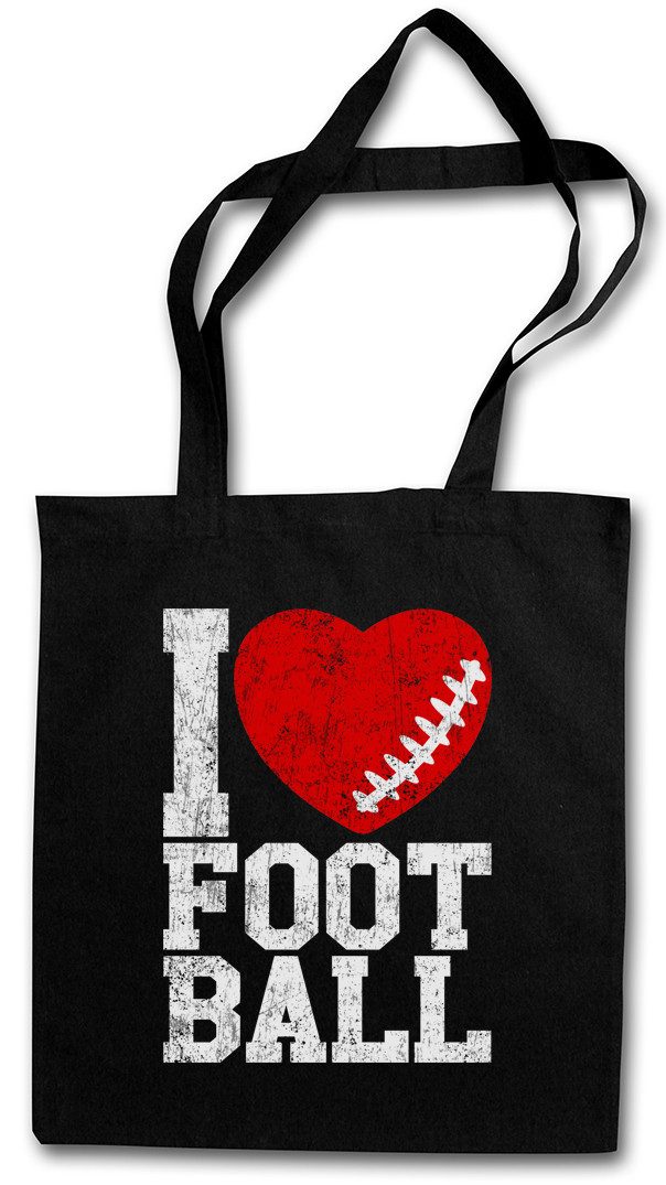 Beuteltasche I Love Football III Stofftasche American US USA Hearts Heart Herz Love
