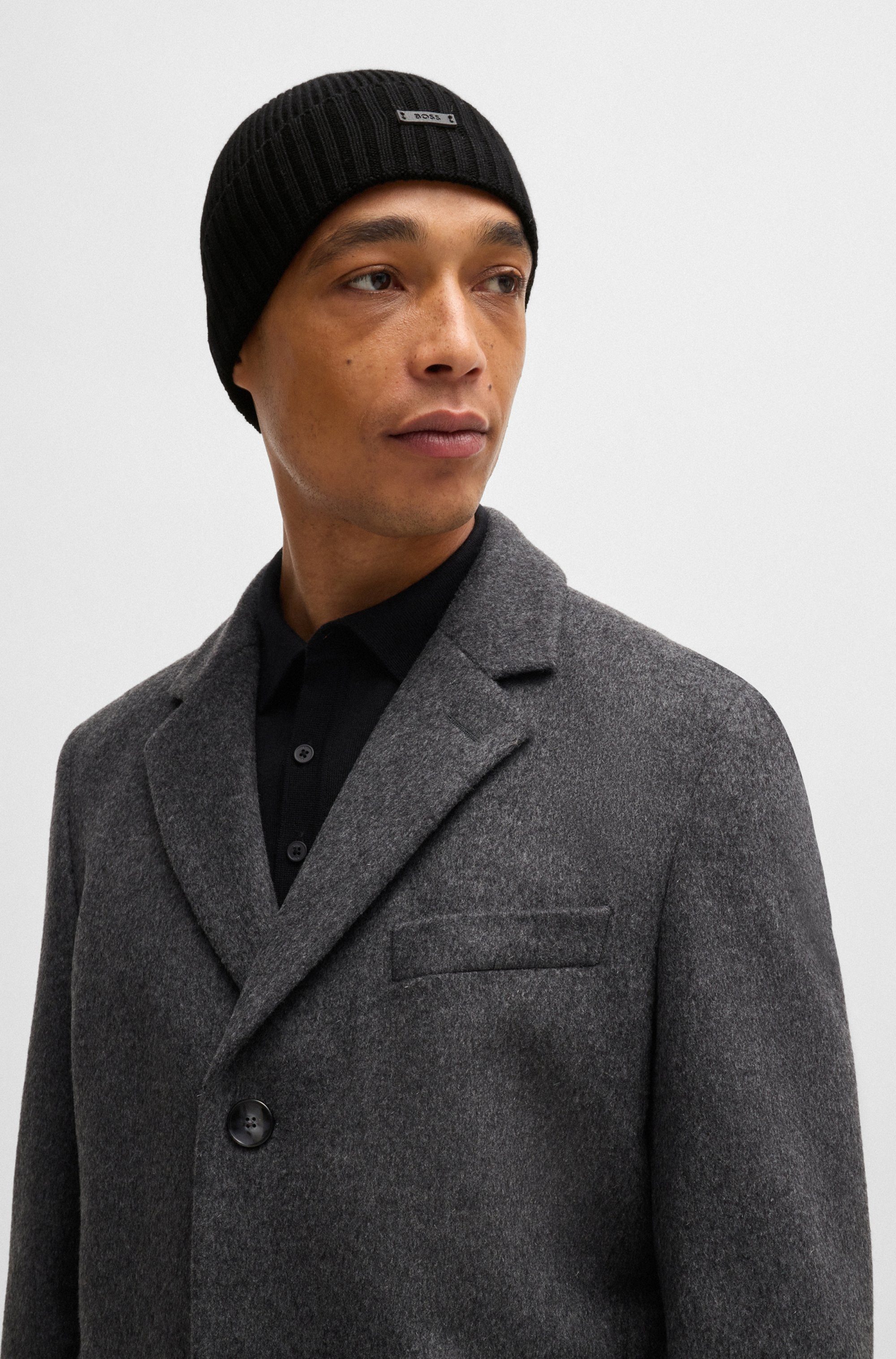 BOSS Beanie Fati aus Rippenstrick, unisex