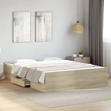 vidaXL Bett Bettgestell mit Schubladen Sonoma-Eiche 160x200cm Holzwerkstoff