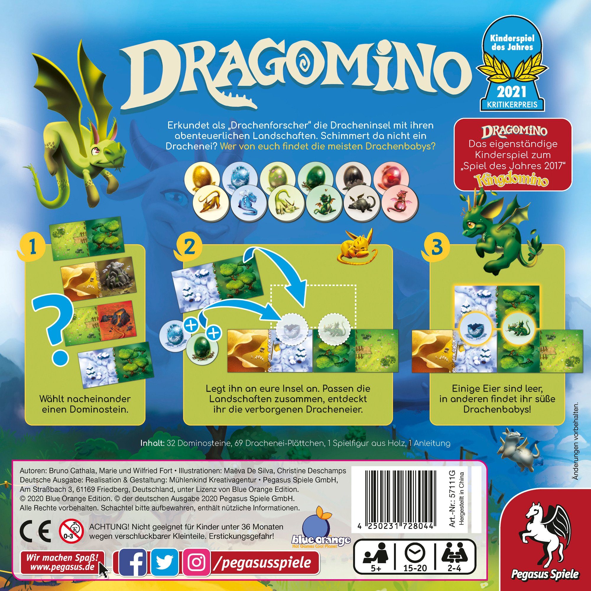 Dragomino, (Kinderspiel Brettspiel, Spiel, Pegasus Pegasus Pegasus Spiele des
