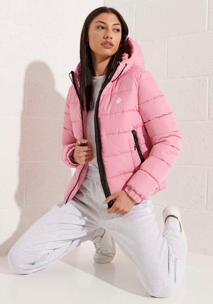 blus SPIRIT aus PUFFER montauk wasserabweisendem HOODED SPORTS Material Superdry Steppjacke