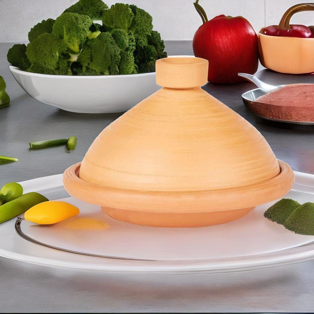 Marrakesch Orient & Mediterran Interior Dampfgartopf ORIGINAL Marokkanische Tajine Tuareg Ø 31 cm, Lehm (1-tlg), Handarbeit