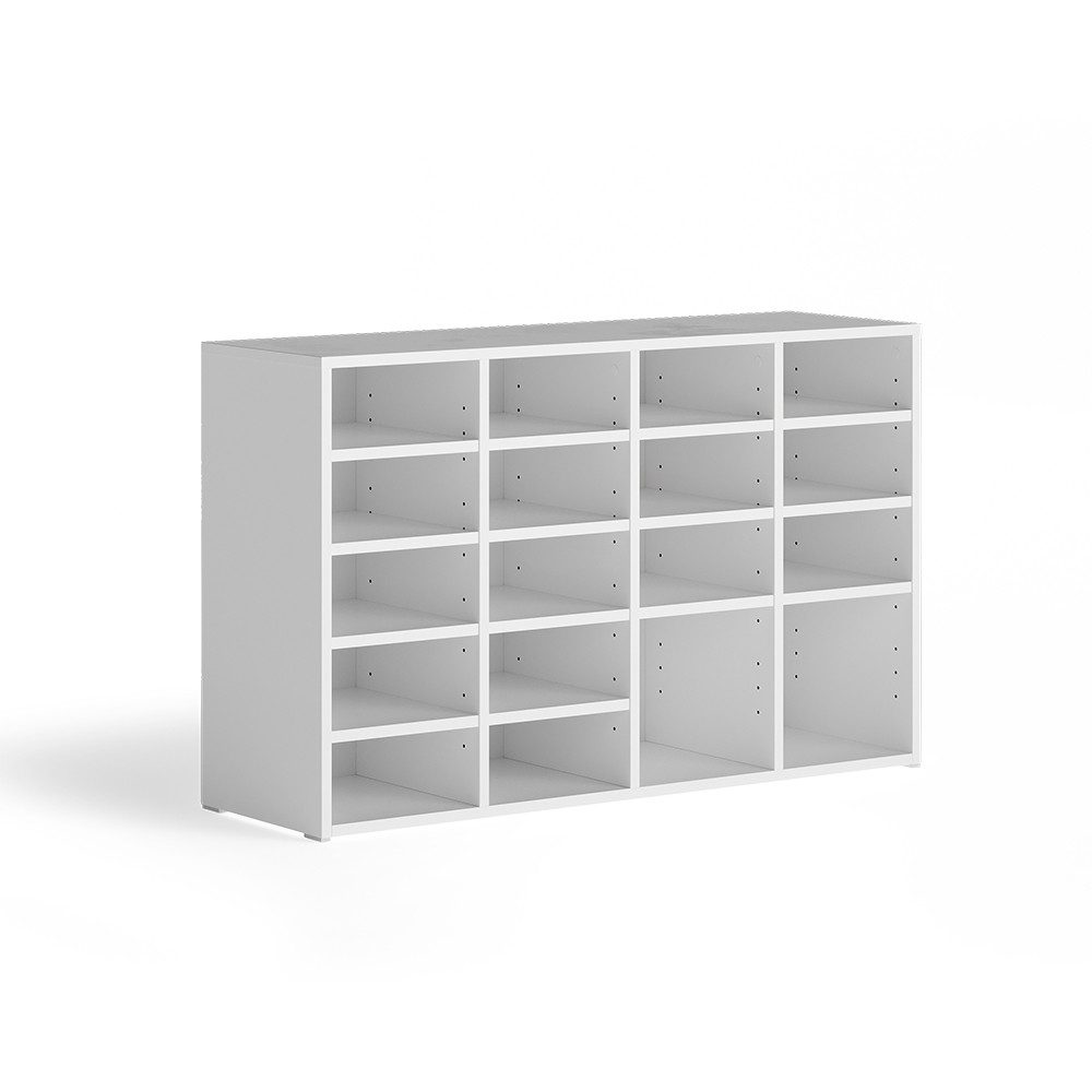 Vicco Schuhregal Lysander, Weiß, 104.2 x 65.5 cm mit 18 offenen Fächern, 1-tlg.