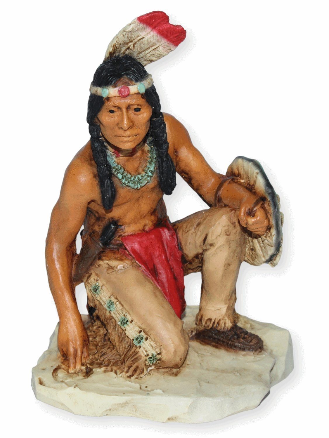 Dekofigur Native American Figur Uncas der letzte Mohikaner H 12 cm Castagna