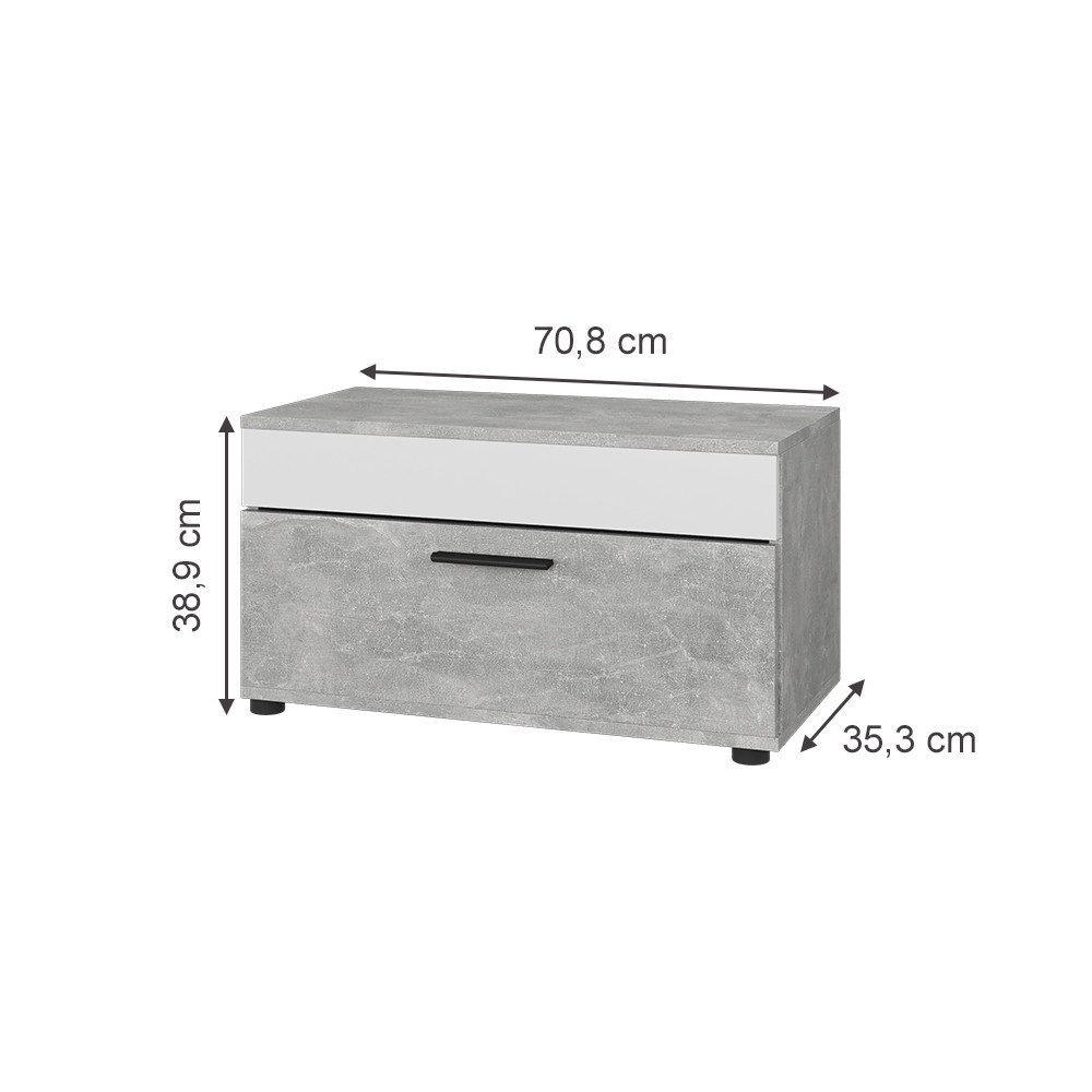 Vicco Bücherregal Berno, Beton/Weiß, 70.8 x günstig online kaufen