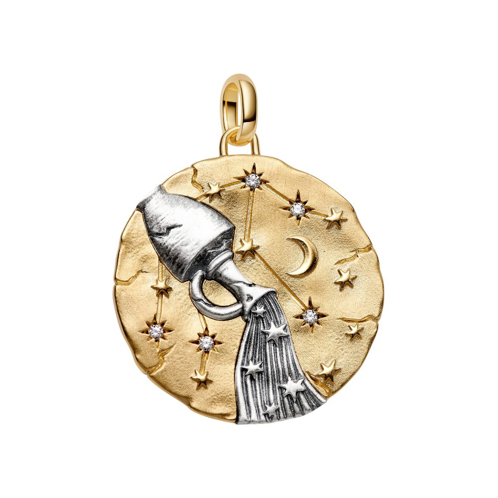Pandora Charm Sternzeichen 765004C01, Sternzeichen, Wassermann, Zirkonia, Bicolor