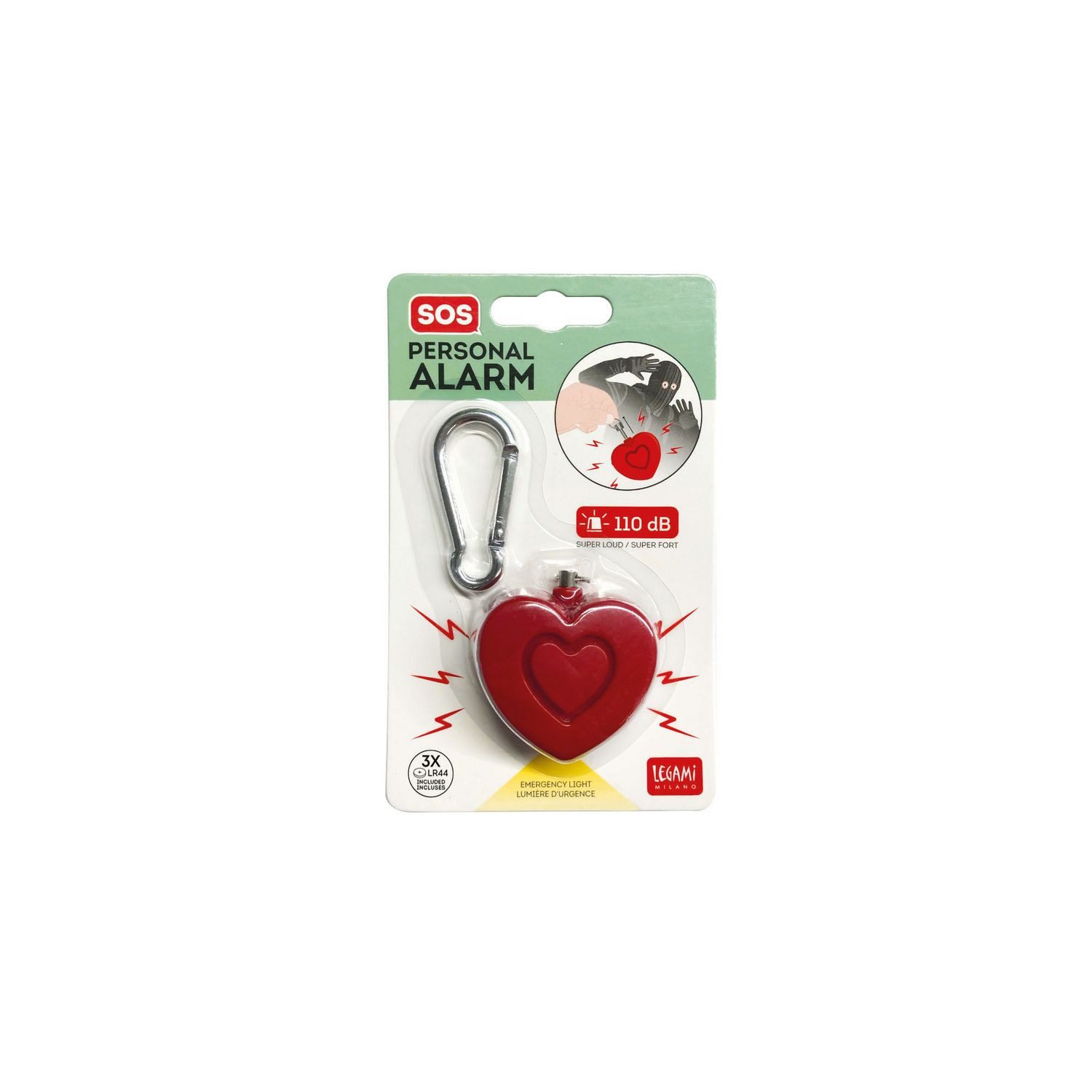 Legami Filzstift Legami Taschenalarm mit LED-Licht - Herz