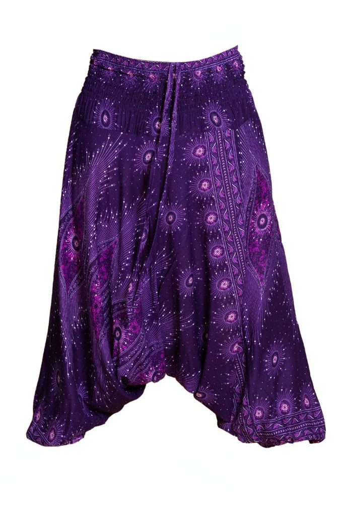 Haremshose Aladinhose Pfauenauge Haremshose aus 100% natürlicher Viskose Pumphose