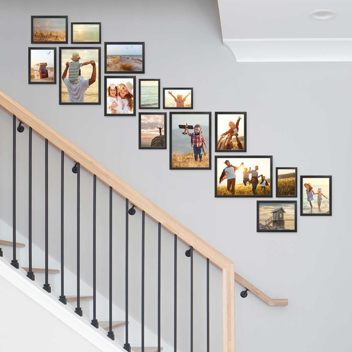 PHOTOLINI Bilderrahmen 15er Set Echtholz-Rahmen, Acrylglas günstig online kaufen