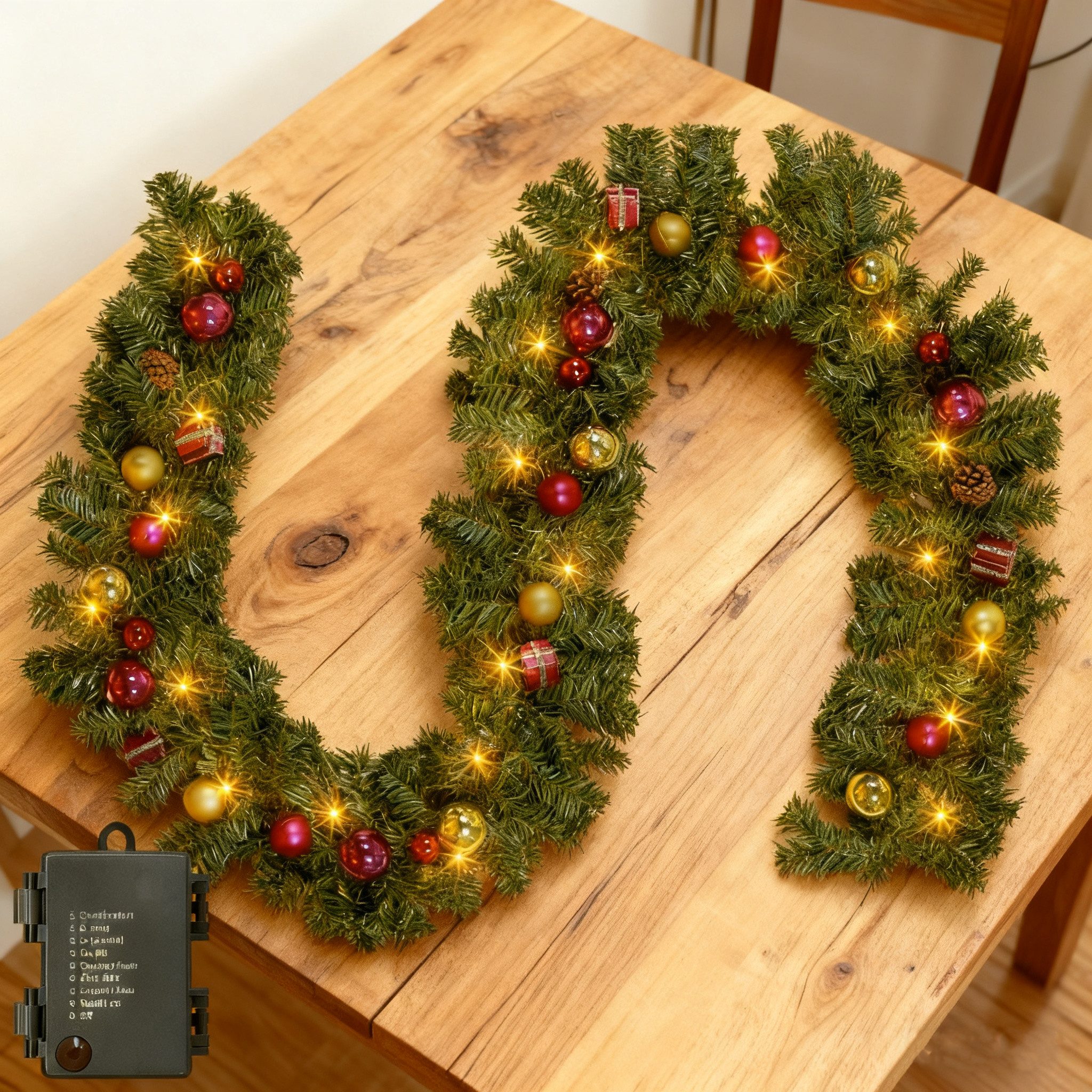 Kunstgirlande Weihnachtsgirlande(1.75M/2.7M) mit LEDs, weihnachtsdeko, adve günstig online kaufen